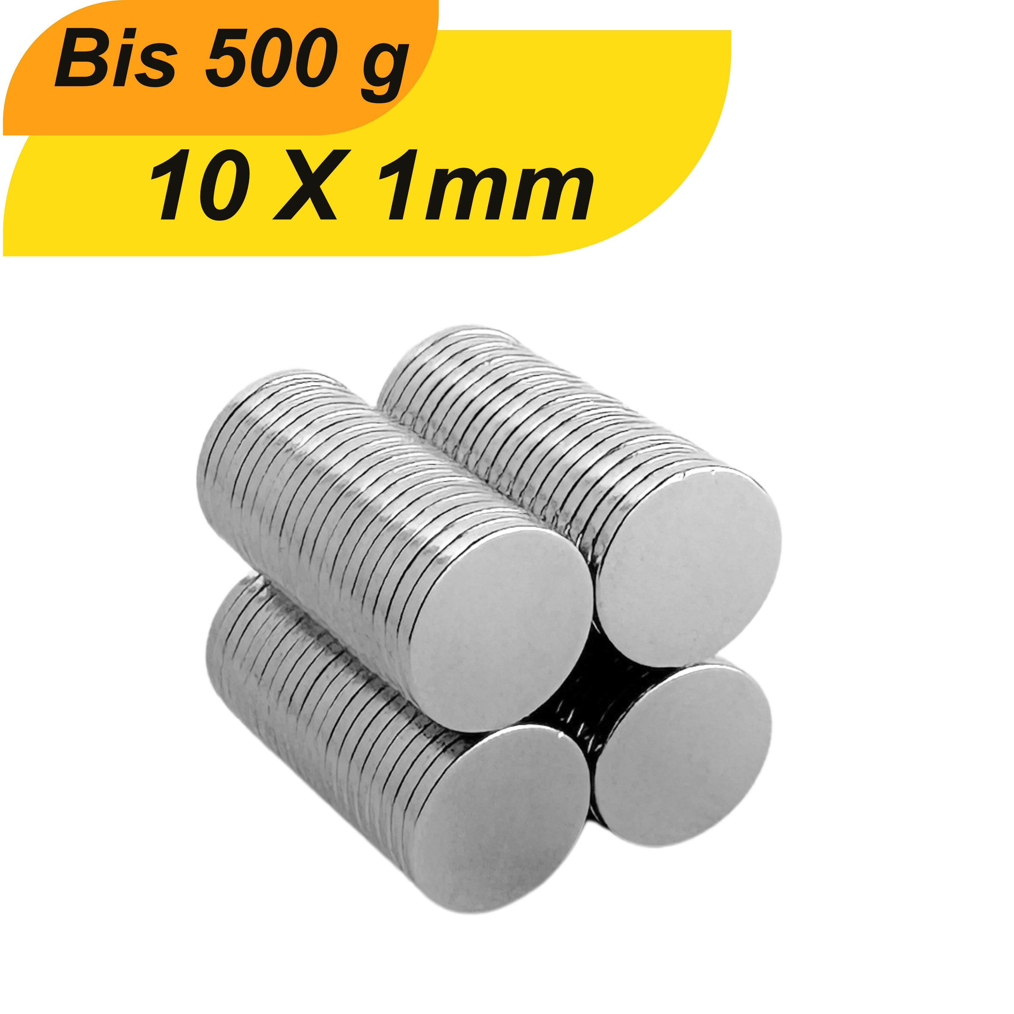 Magnet Neodym Magnet 10x1mm Supermagnet Scheibenmagnet starke Haltekraft