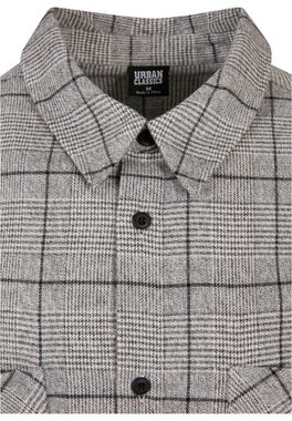 URBAN CLASSICS Langarmhemd Urban Classics Herren Long Oversized Checked Greyish Shirt (1-tlg)