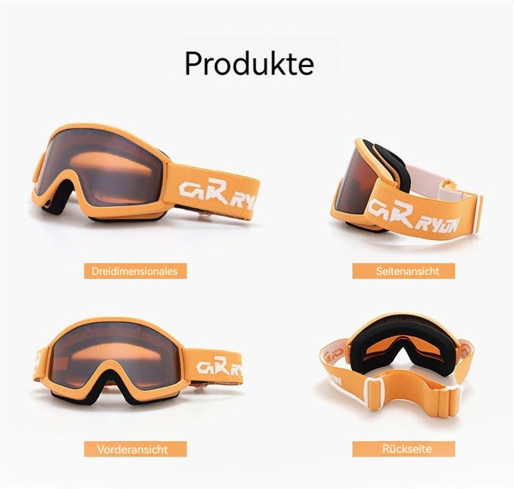 UV Skibrille mit Dekorative praktischer Schutzbrille Erwachsene, UV-Schutz, Anti-Beschlag-Beschichtung Schutz, rot Winter Snowboardbrille, (1-St), Skibrille