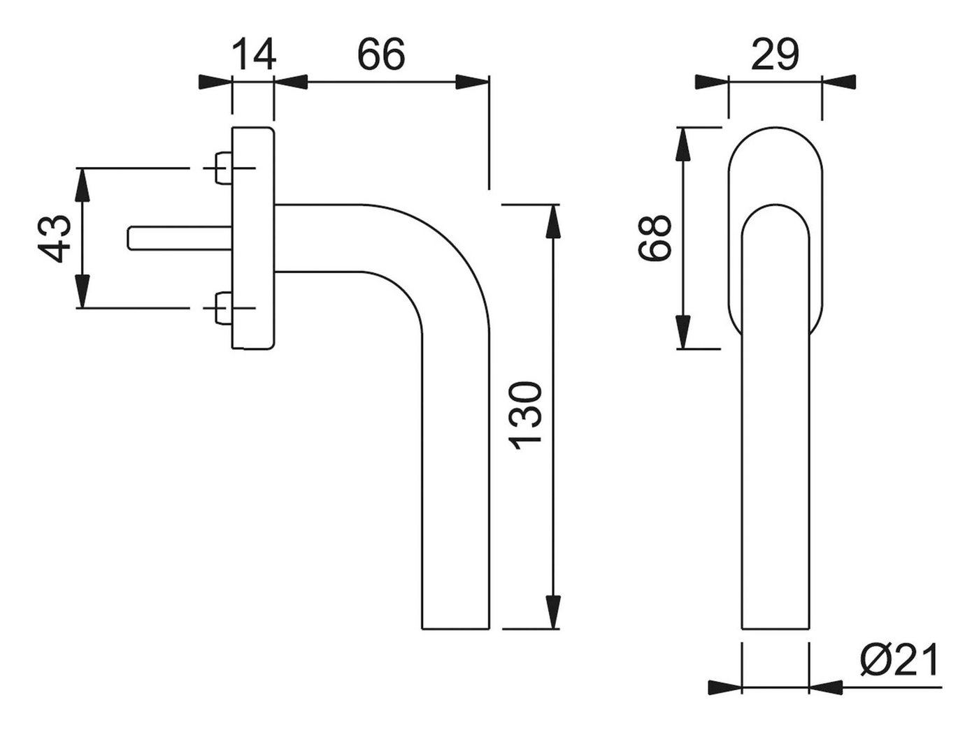 Thumbnail - HOPPE Fensterbeschlag, Fenstergriff E050 / U30, F69 NA7503,35