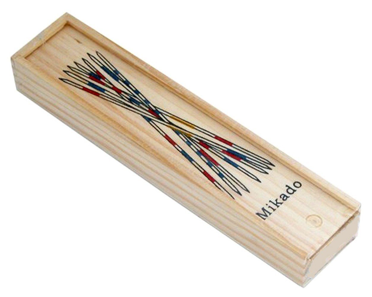 HAC24 Spiel Spiel Reisespiele Mikadostäbe Gesellschaftsspiele, Mikado, Länge Holzstäbe ca. 18 cm in Holzschachtel