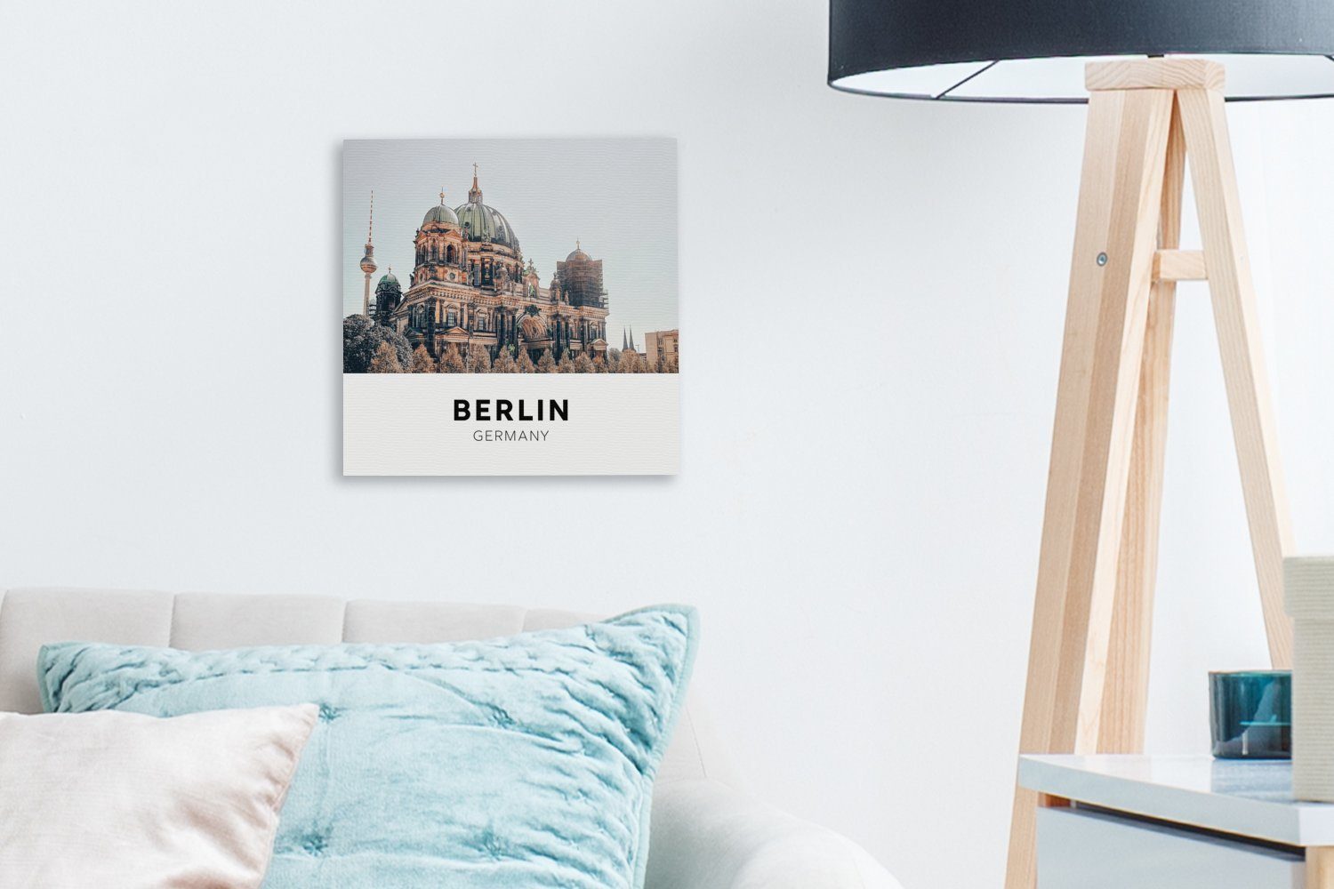 - Wohnzimmer Berlin Domtoren, Bilder - Leinwand (1 St), Deutschland für Schlafzimmer OneMillionCanvasses® Leinwandbild
