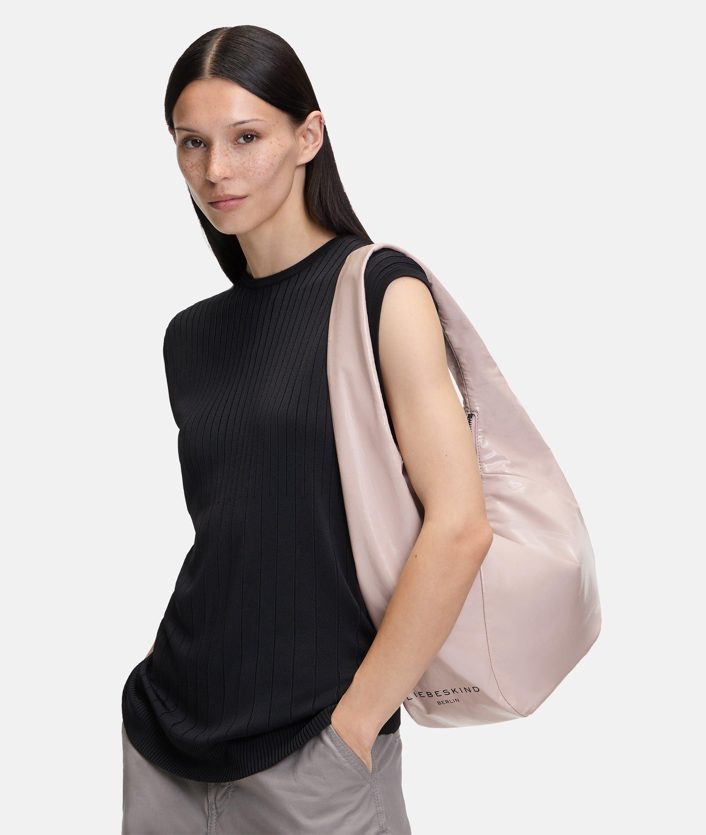 Liebeskind Berlin Schultertasche Farrah Hobo M, Geräumige Hobo aus folierter Baumwolle