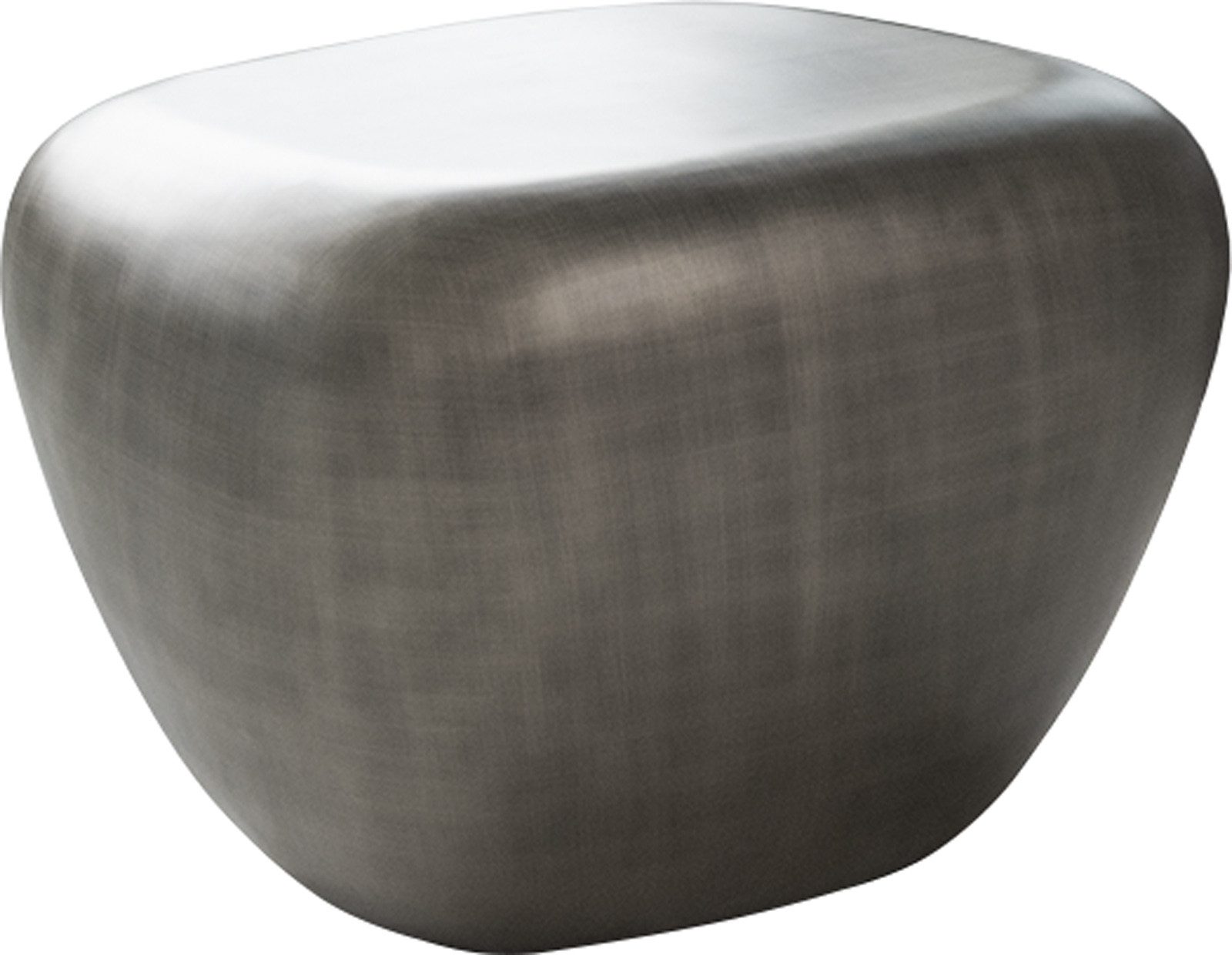 DELIFE Couchtisch Caramia, Metallic Silber 65x55 cm Couchtisch