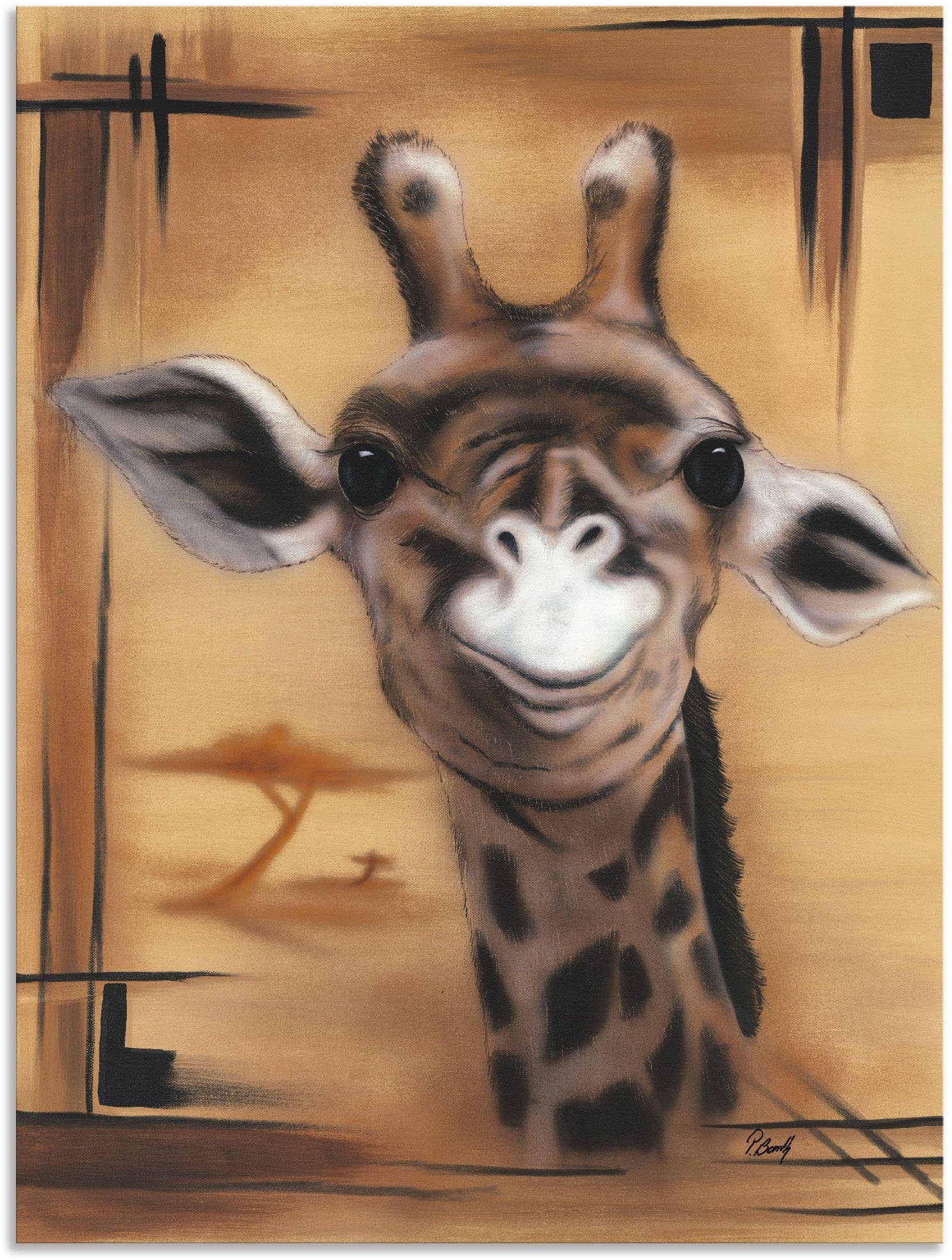 Artland Wandbild Alubild, (1 Bilder St), in Poster Wandaufkleber als oder Giraffen Größen versch. Leinwandbild, Giraffe