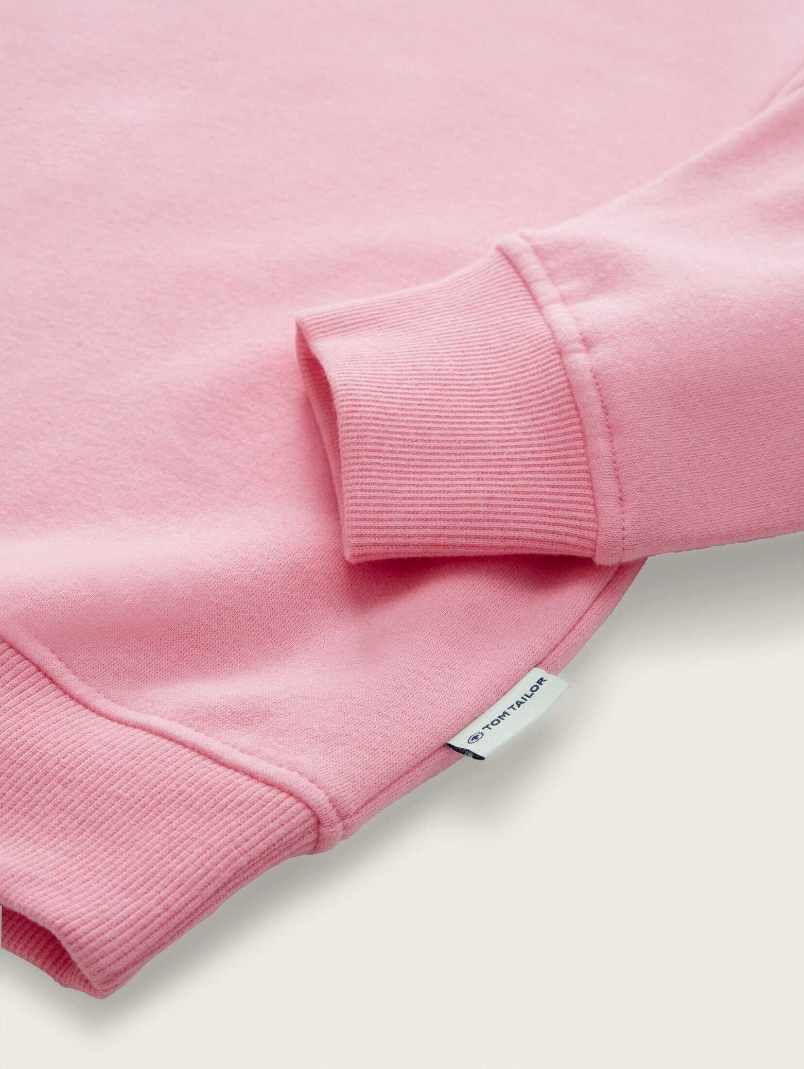 sunrise pink Sweatjacke TOM TAILOR Cropped Sweatshirt