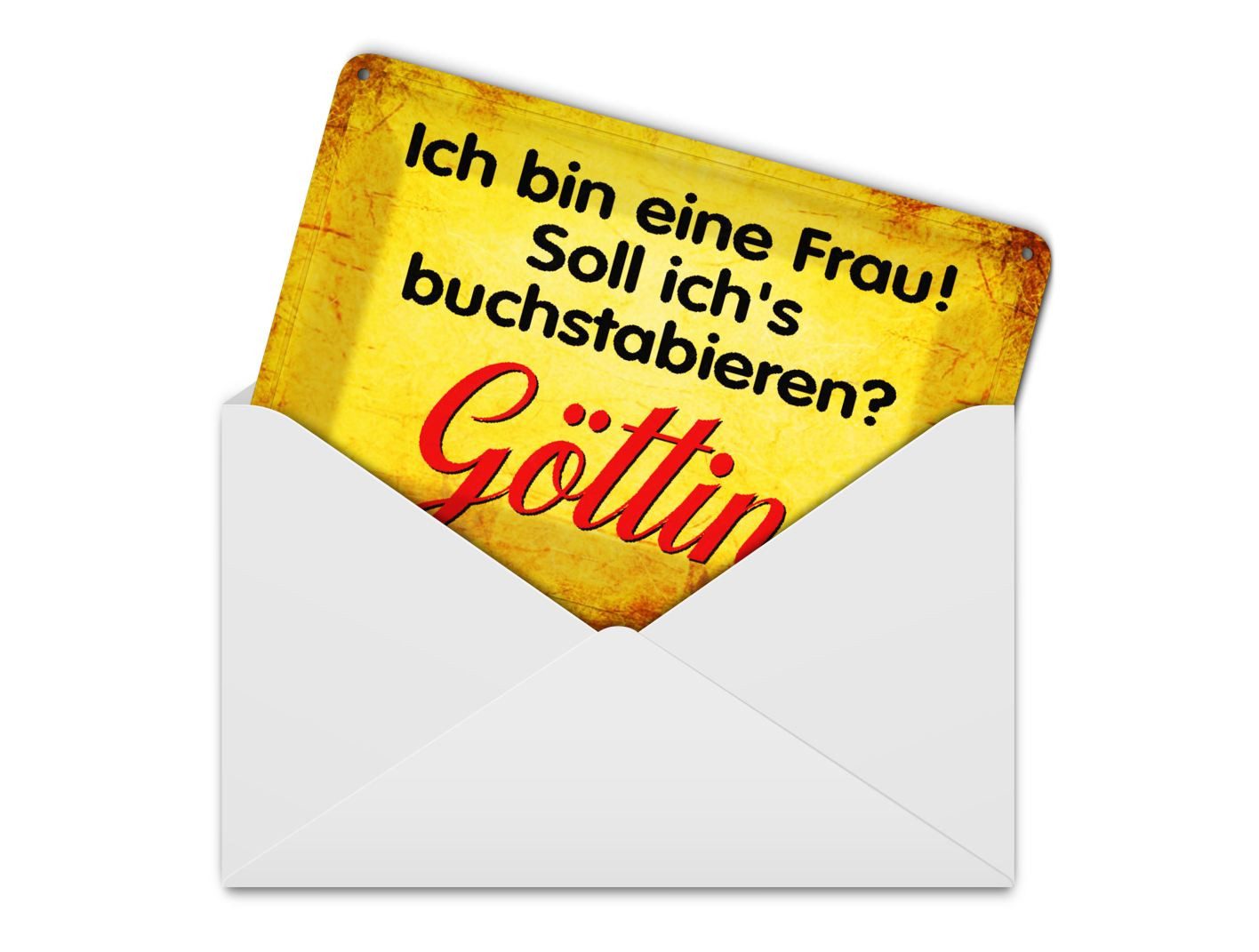 Femer GmbH Postkarte Spruch 14x10 cm ich bin Frau Göttin, unfrankiert