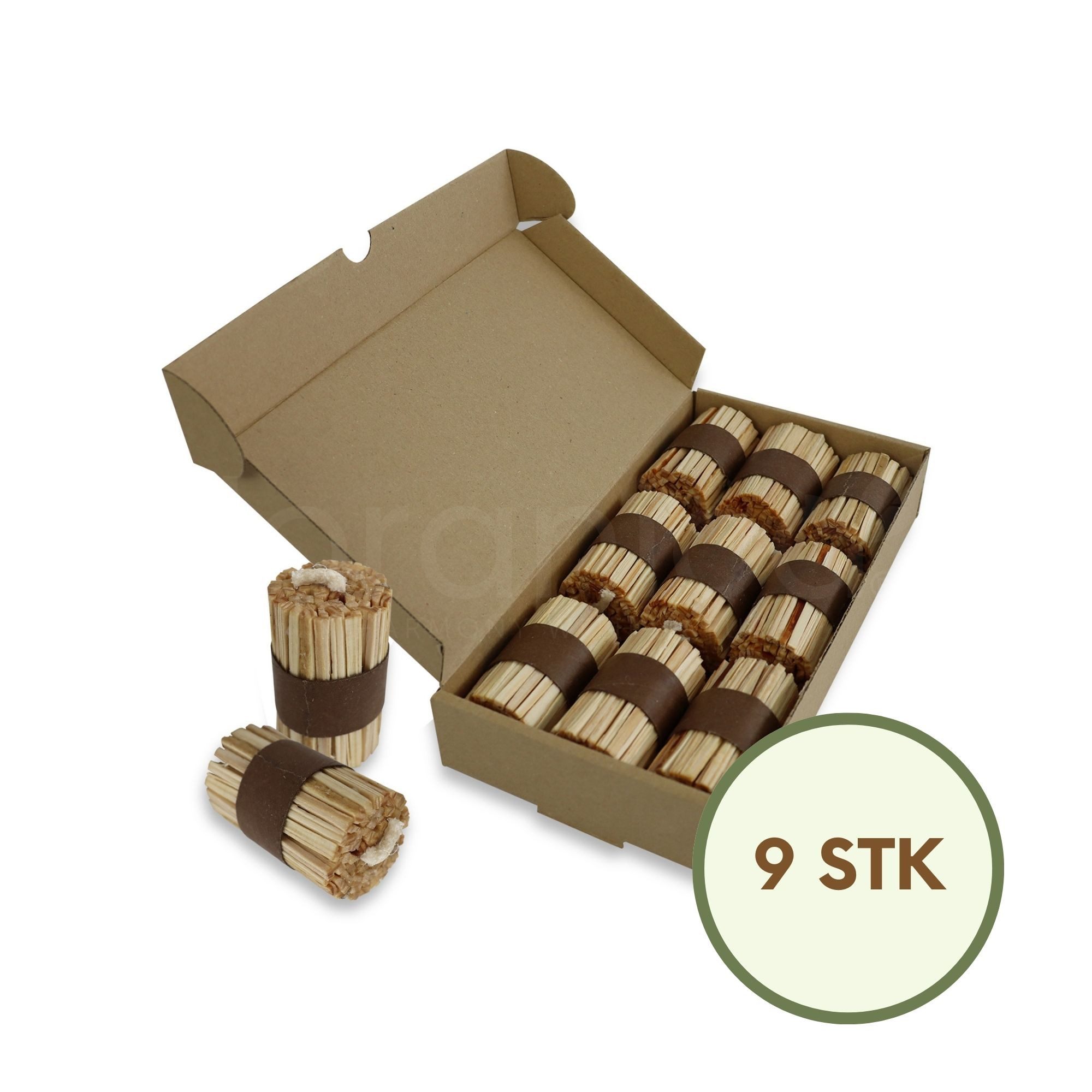 Floranica Grillanzünder Feueranzünder Umweltfreundlicher Anmachholz Anzünder aus Holz Wachs, 0.5 kg, (9-St., 9 Stück), Brenndauer 20 min Outdoor Survival Bushcraft Camping Ofenanzünder