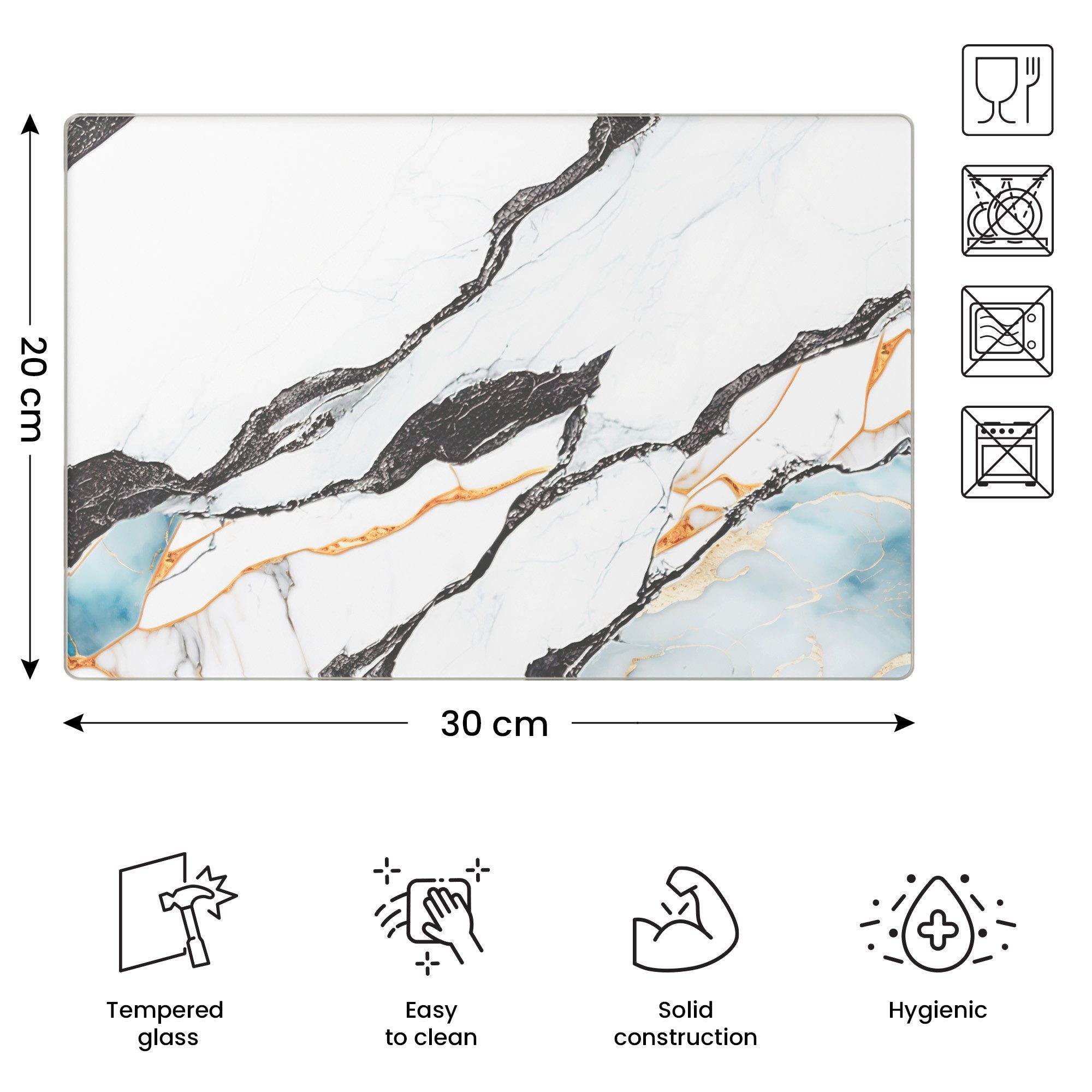 ALLboards Schneidebrett Glas Herdabdeckplatte Schneidebrett Arbeitsplatte Herdschutz, Glas