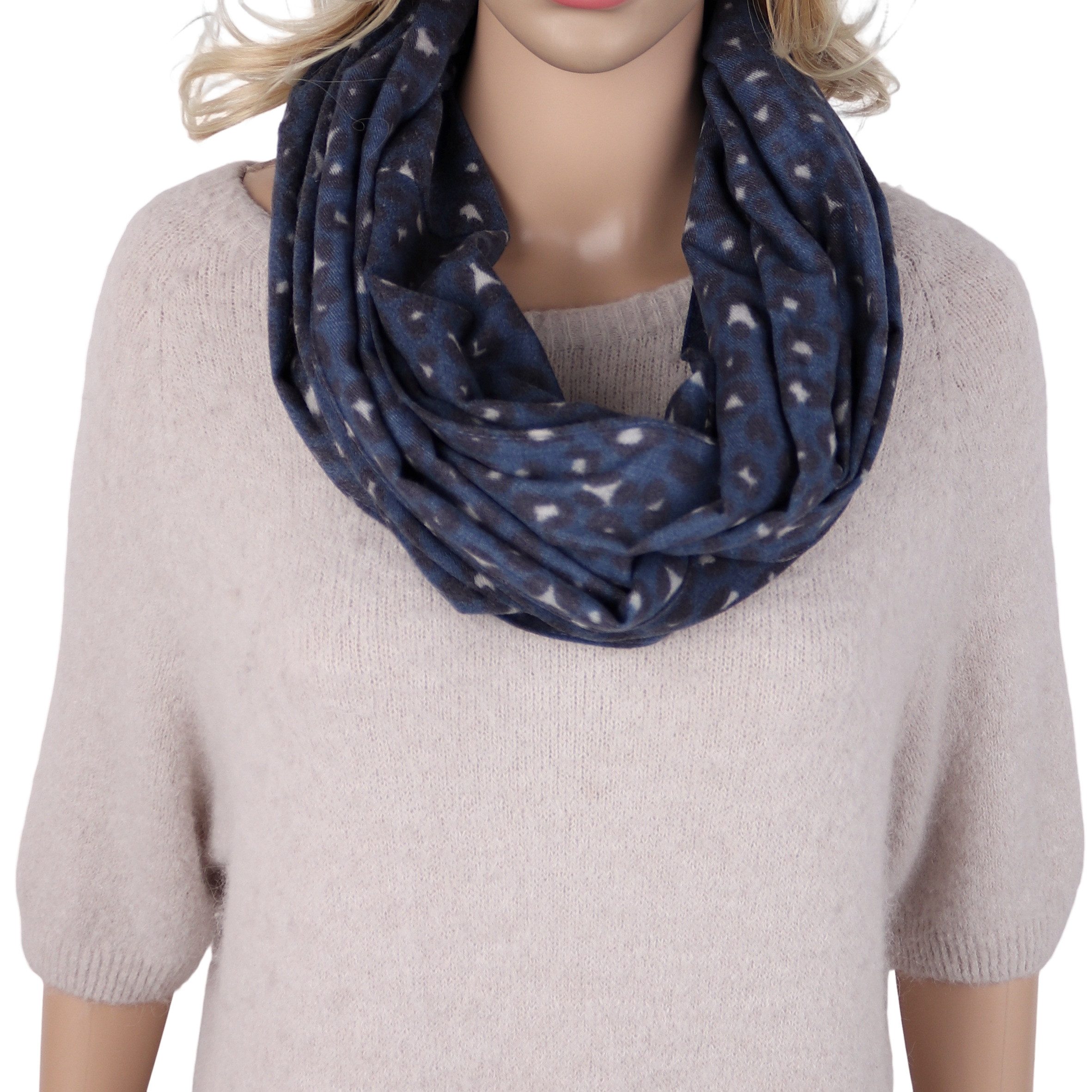 MIRROSI Loop Damen Loopschal, etwas dickerer Stoff, mit Leo Leopard Muster, (ca.160x40cm, zweimal um den Hals wickelbar, Neue Kollektion Herbst/Winter 2026), superweicher Winterschal, dicker Schlauchschal