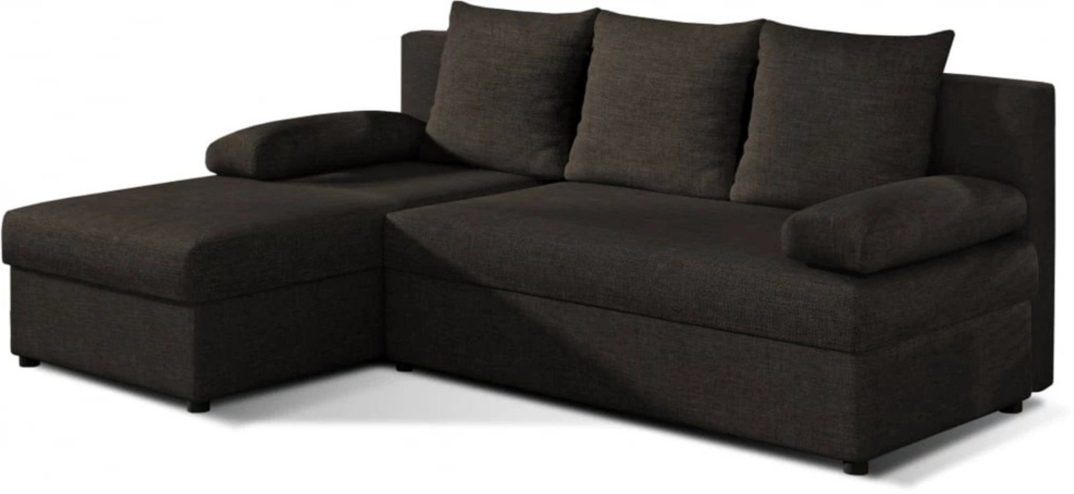 MOEBLO Ecksofa ARON, Couch L-Form Polstergarnitur Wohnlandschaft Polstersofa mit Ottomane Beidseitig Montierbar, mit Schlaffunktion und Bettkasten, - (BxHxT): 206x90x146 cm