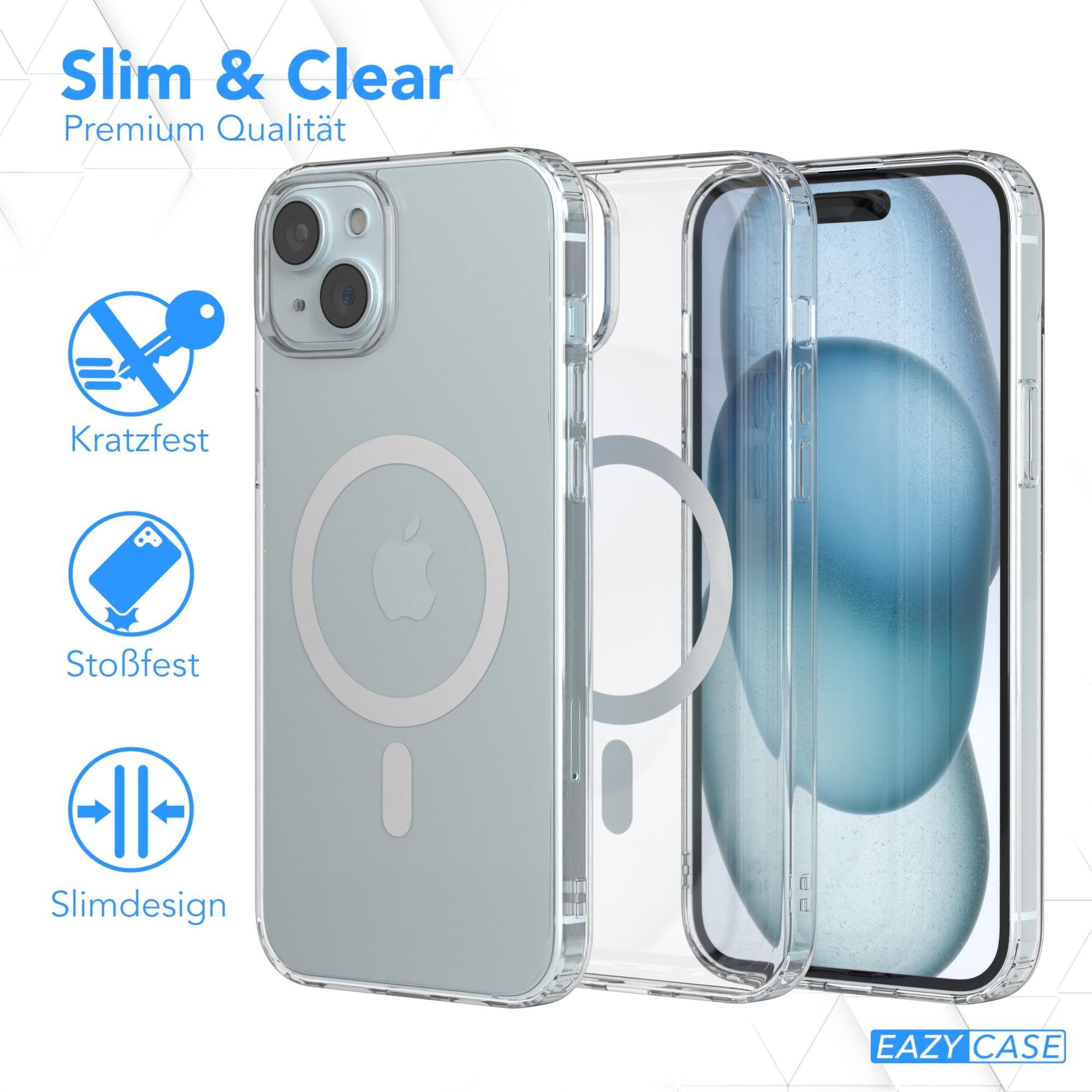 EAZY CASE Handyhülle Transparente Hülle mit MagSafe für iPhone 15 Plus 6,7 Zoll, Back Cover, Bumper Case, Handy Schutzhülle Kameraschutz, Durchsichtig – Bild 5 von 5