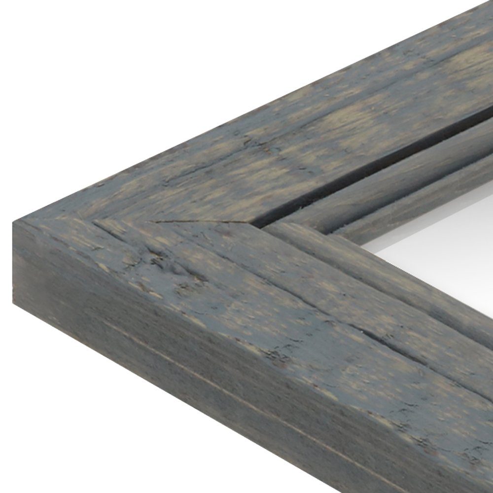 WANDStyle Wandspiegel H660, Grau, aus Massivholz im Vintage Stil