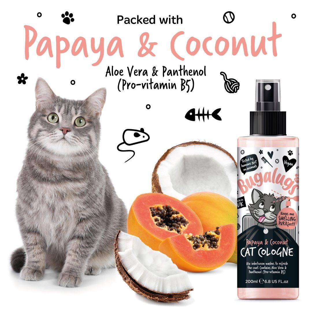 Fellpflege Bugalugs Katzenparfüm Papaya Kokosnuss Deo für Katzen