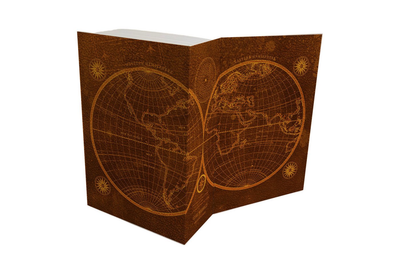 Thumbnail - speecheese Buchtresor Hemisphäre Booksafe mit Vintage Weltkarte - THE WORLD