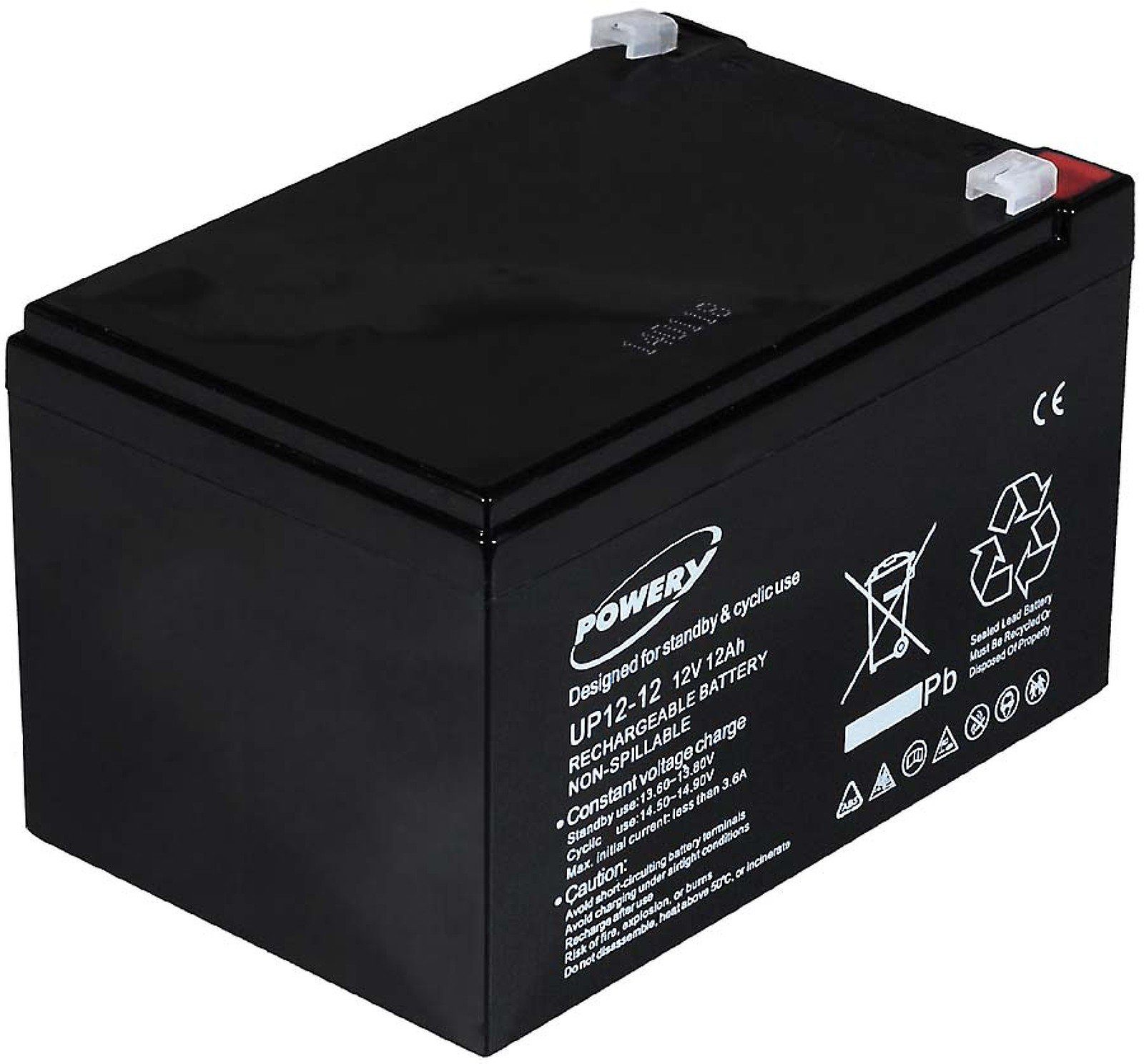 Powery Blei-Gel-Akku für USV APC RBC4 Bleiakkus 12000 mAh (12 V)