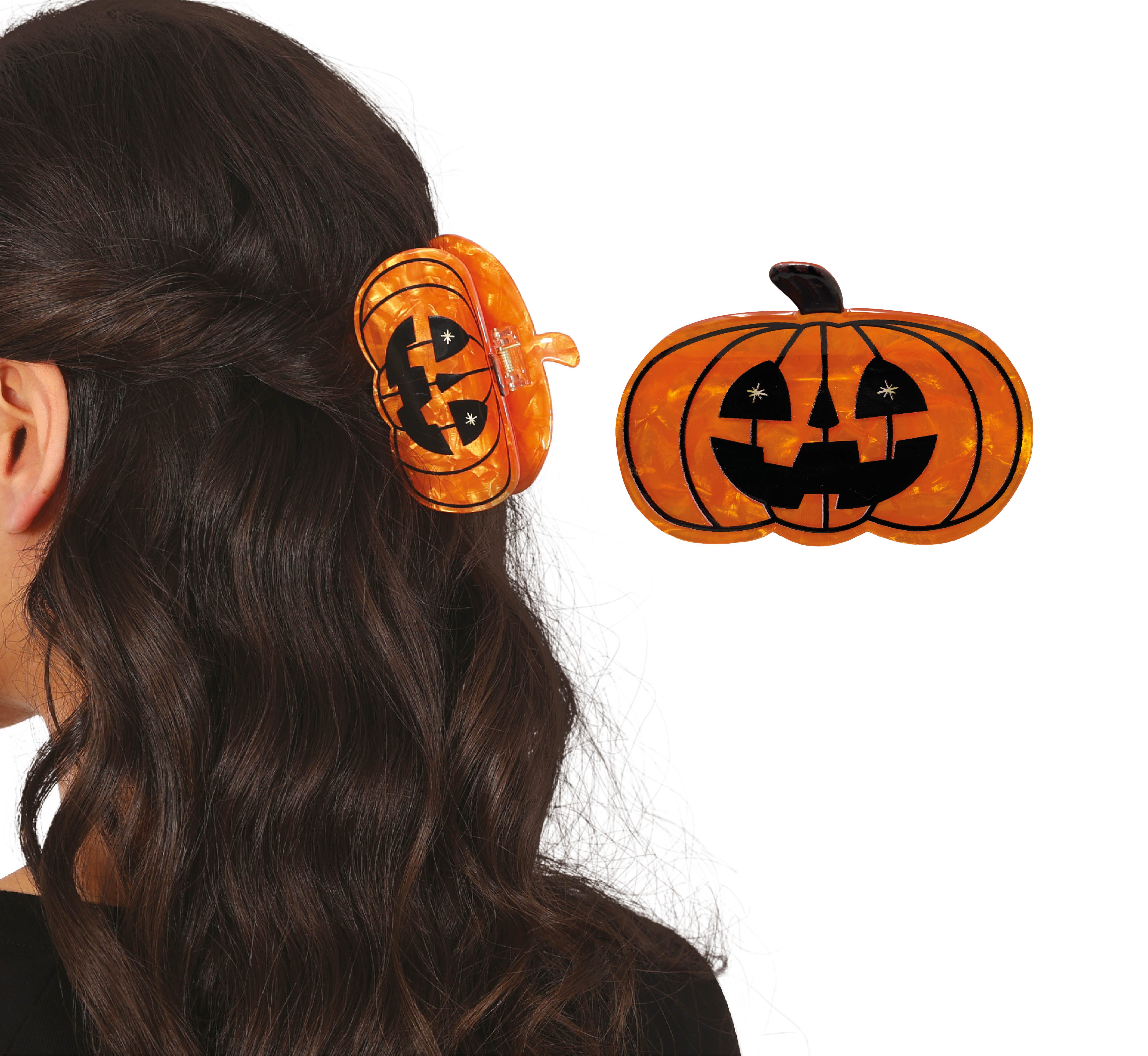 Fiestas Guirca Kostüm, Halloween Kürbis Haarclip Hexenhut Glamour Kürbis Friseur Accessoire