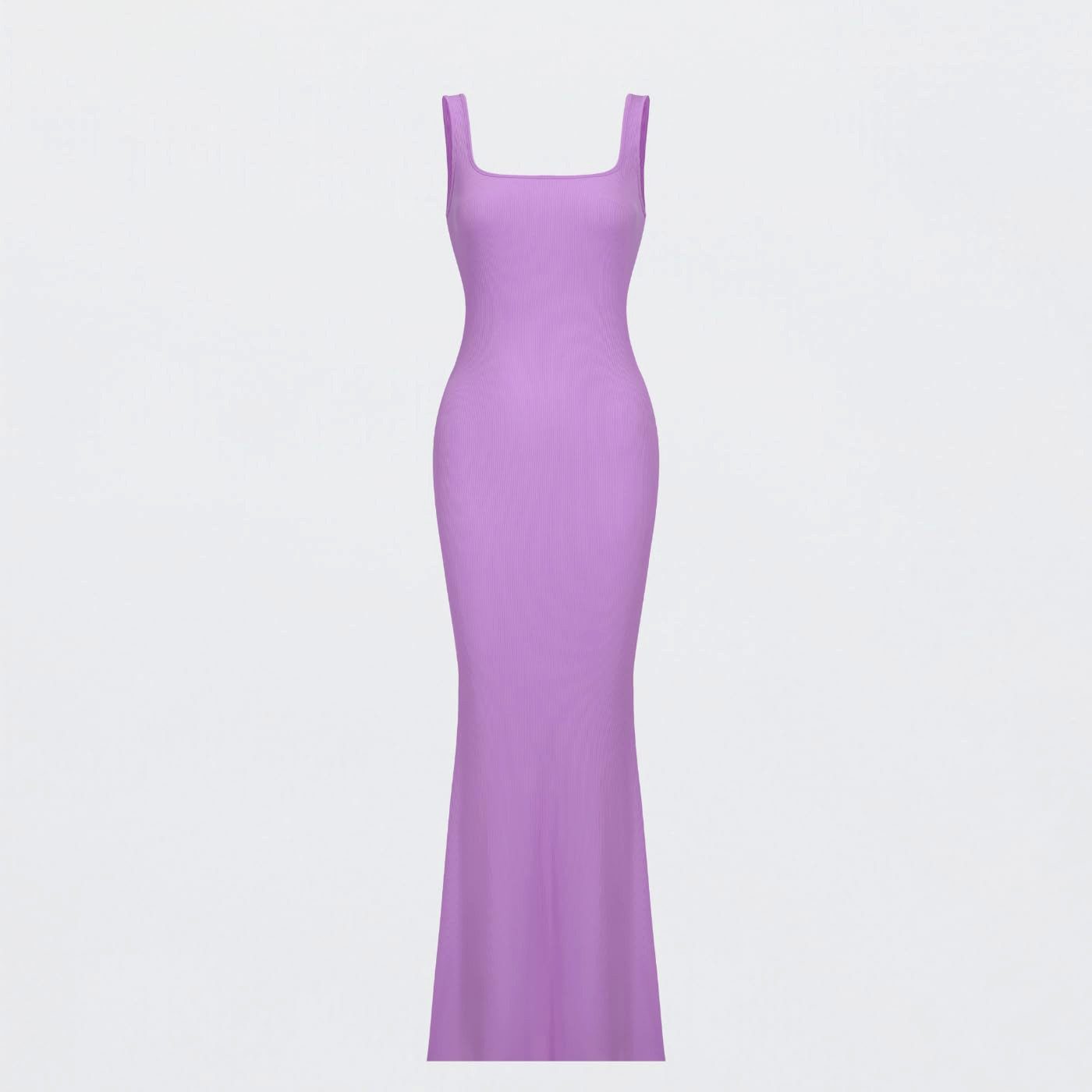 cfab by creamy fabrics Jerseykleid Ribbed Tank Top Maxikleid-Violett-3XL (1-tlg)