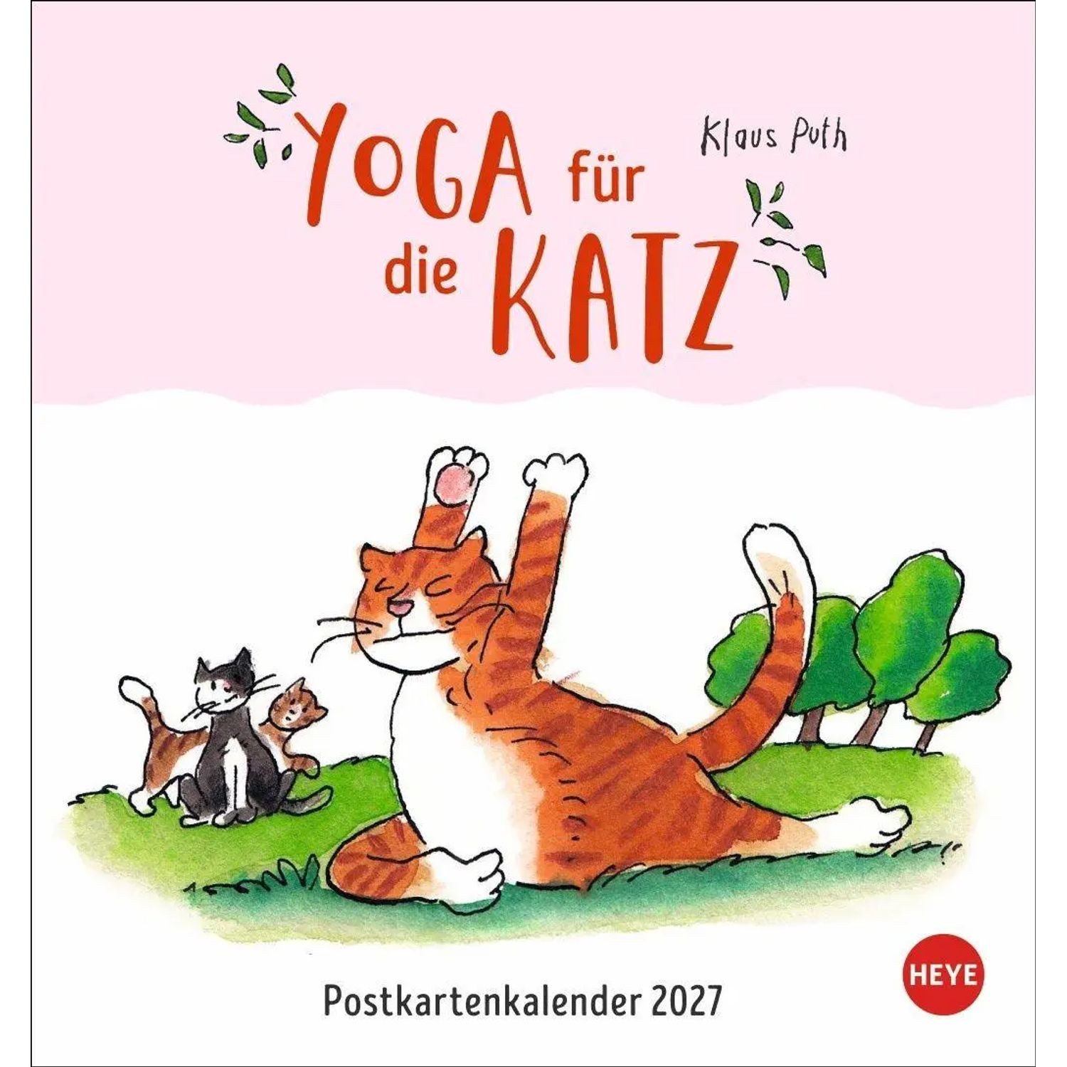 HEYE Monatskalender Puth Yoga für die Katz Postkartenkalender 2027