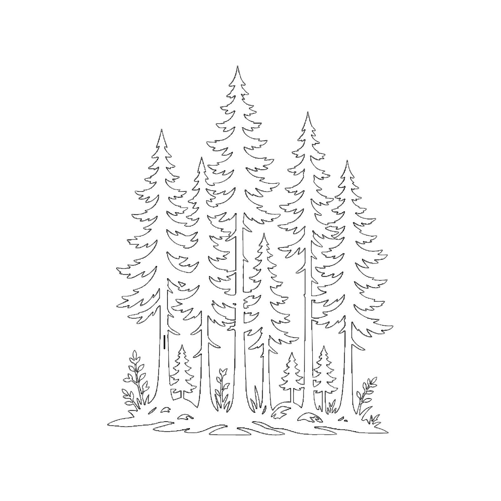 Jumpeak Wanddekoobjekt Wanddekorationen mit Waldmotiven, Weihnachtsbaum, Kiefer, Natur, Kunst, Metall,4 Farben,3 Größen,Außen Dekoration,Skandinavischer,Minimalismus