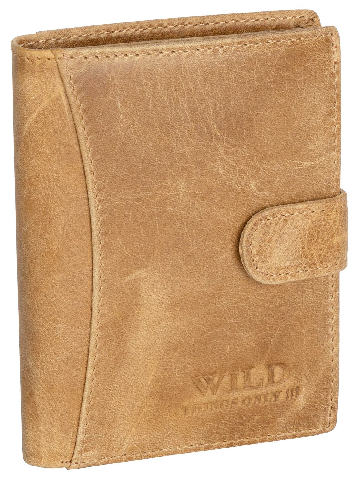 Wild Things Only !!! Geldbörse RFID echt Leder Portemonnaie Geldbörse Riegelbörsel Herren Hochformat, RFID Schutz