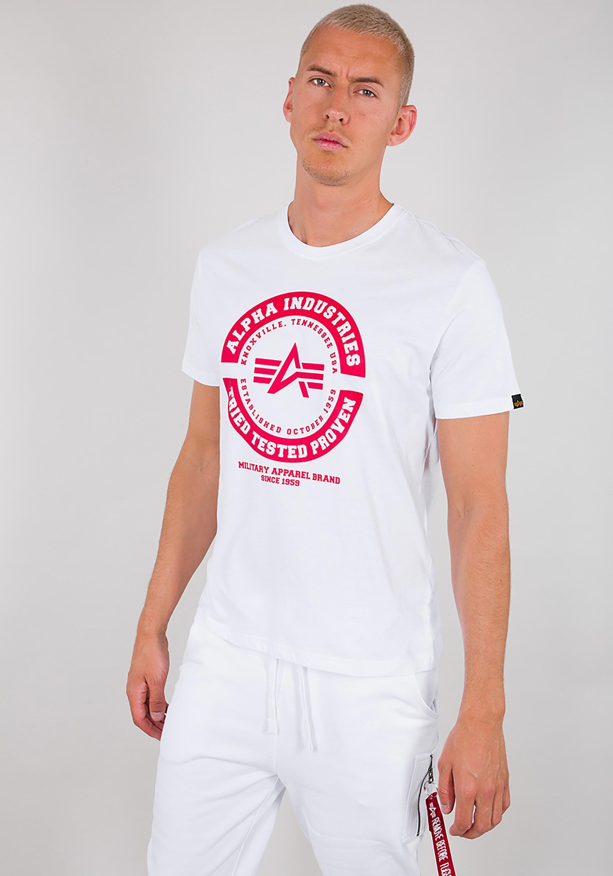 Alpha Industries T-Shirt Alpha Industries Men - T-Shirts TTP T white | T-Shirts