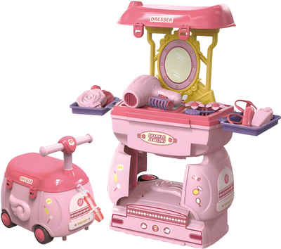 Kadii Spielzeug-Frisierkoffer für Kinder Spielzeug Set 2 in 1 Make Up Geschenk ab 3 Jahre 25 Teile, (25-tlg)