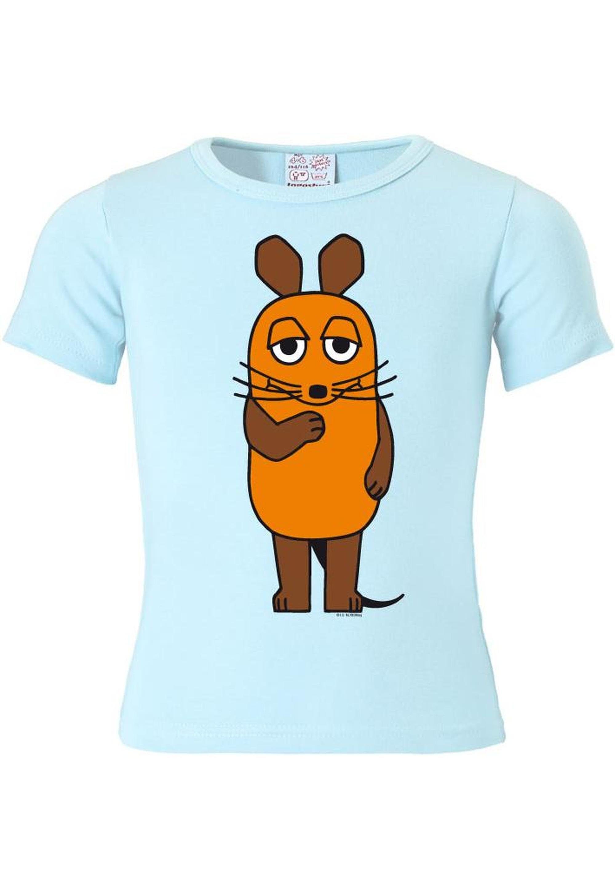 Die LOGOSHIRT hellblau Originaldesign mit Maus T-Shirt lizenziertem