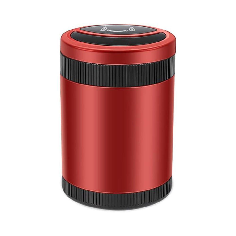 TUABUR Aschenbecher LED-Aschenbecher, grau, automatischer Sensorschalter, winddicht. Rot