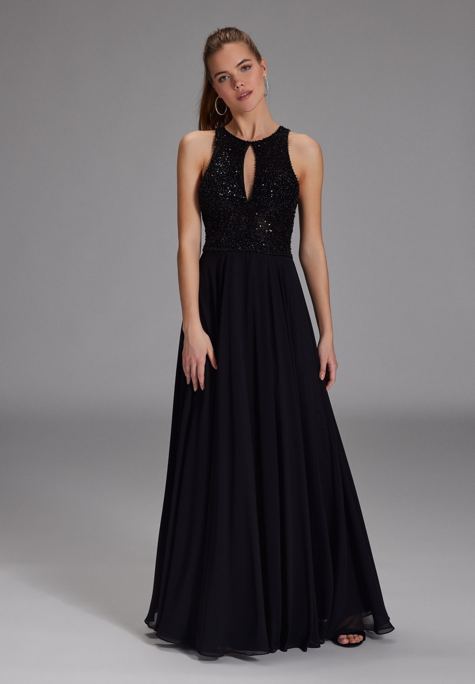 Hey Kyla Abendkleid - Abendkleid mit Stickerei und Cut-Out Detail Taillierter Schnitt mit ausgestelltem Rockteil