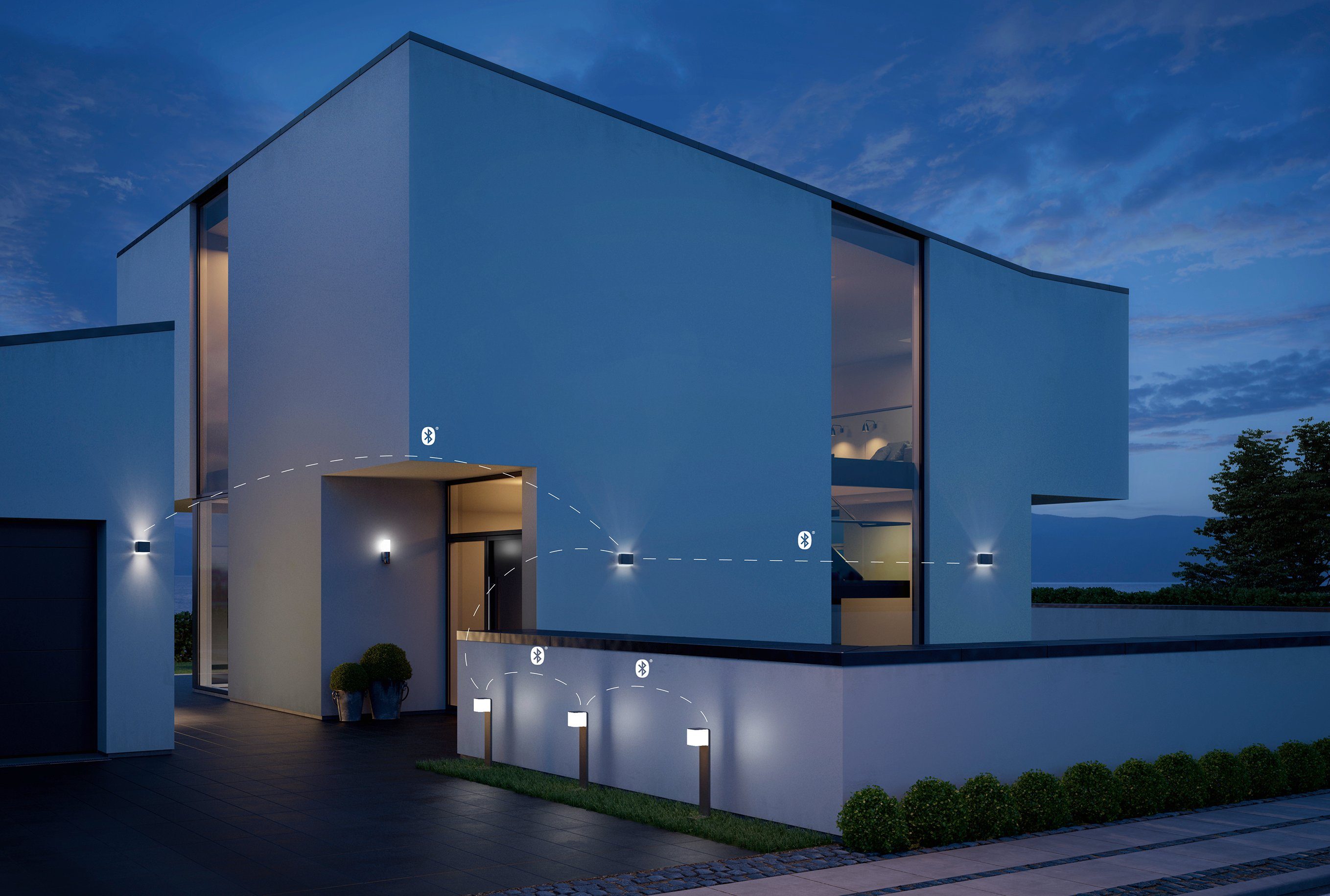 steinel LED Außen-Wandleuchte L 840, ohne Bewegungsmelder mit Bluetooth, LED fest integriert, Warmweiß, einstellbar via App, Warmweiß, smart Home