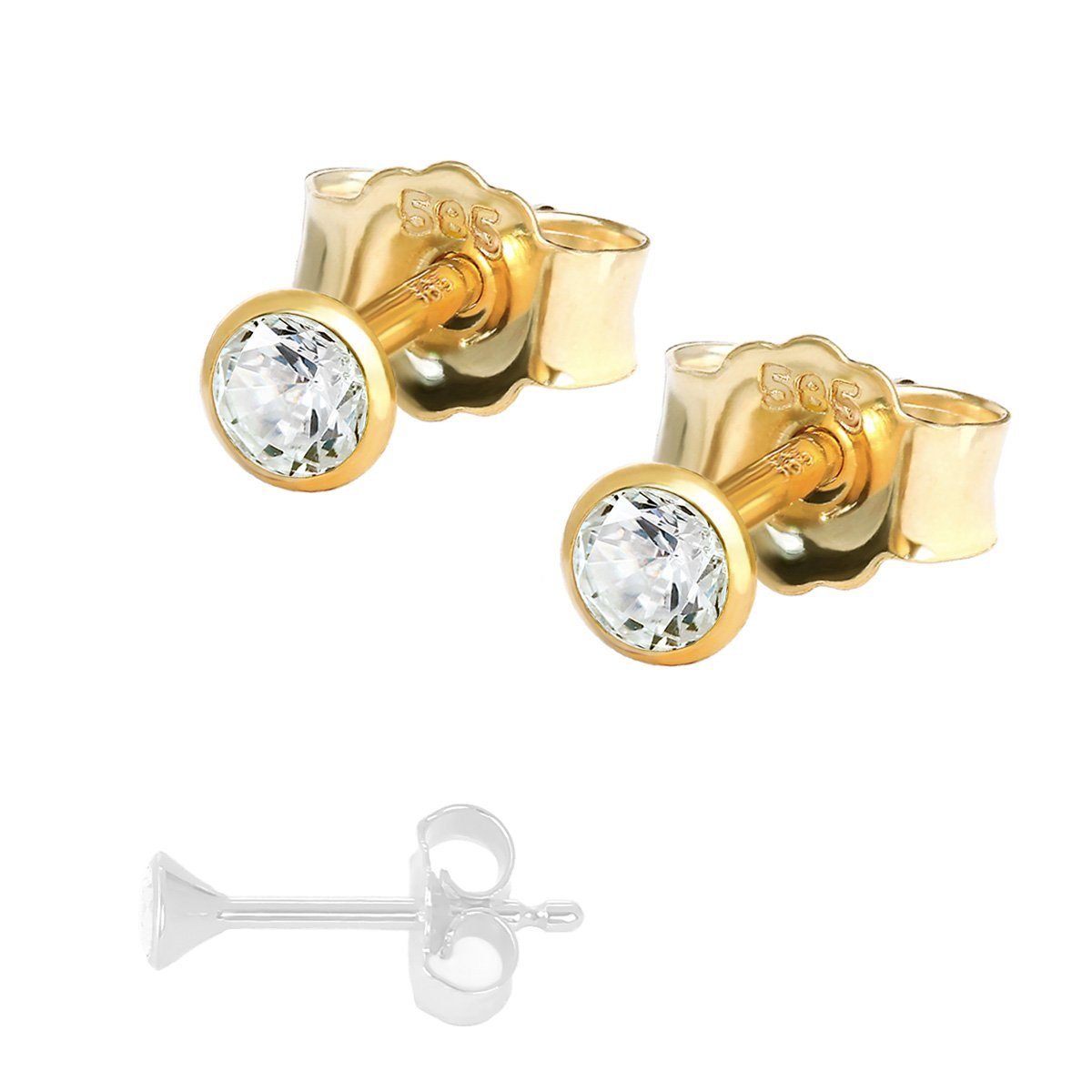 NKlaus Paar Ohrstecker Paar Winzige Ohrstecker 2,5mm Gelbgold 585 14 Kara ( günstig online kaufen