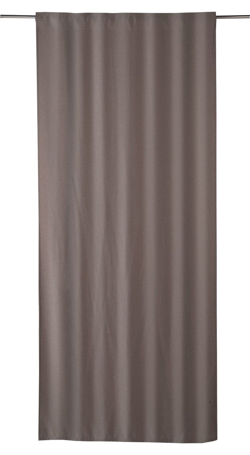 Vorhang FELIA, Verd. Schlaufen, Braun, L 245 x B 140 cm, Home4You, verdeckte Schlaufen, halbtransparent