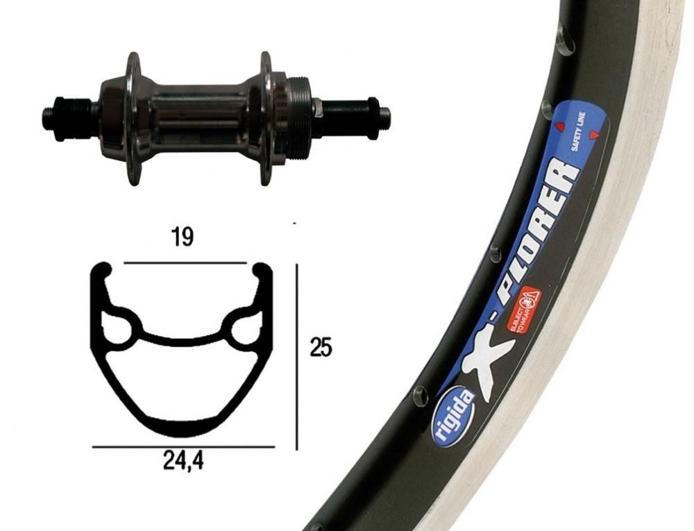 BikeParts Laufrad Bike-Parts Laufrad Hinterrad 26x1.75 Zoll Schraubkranz 6-7 fach schwar
