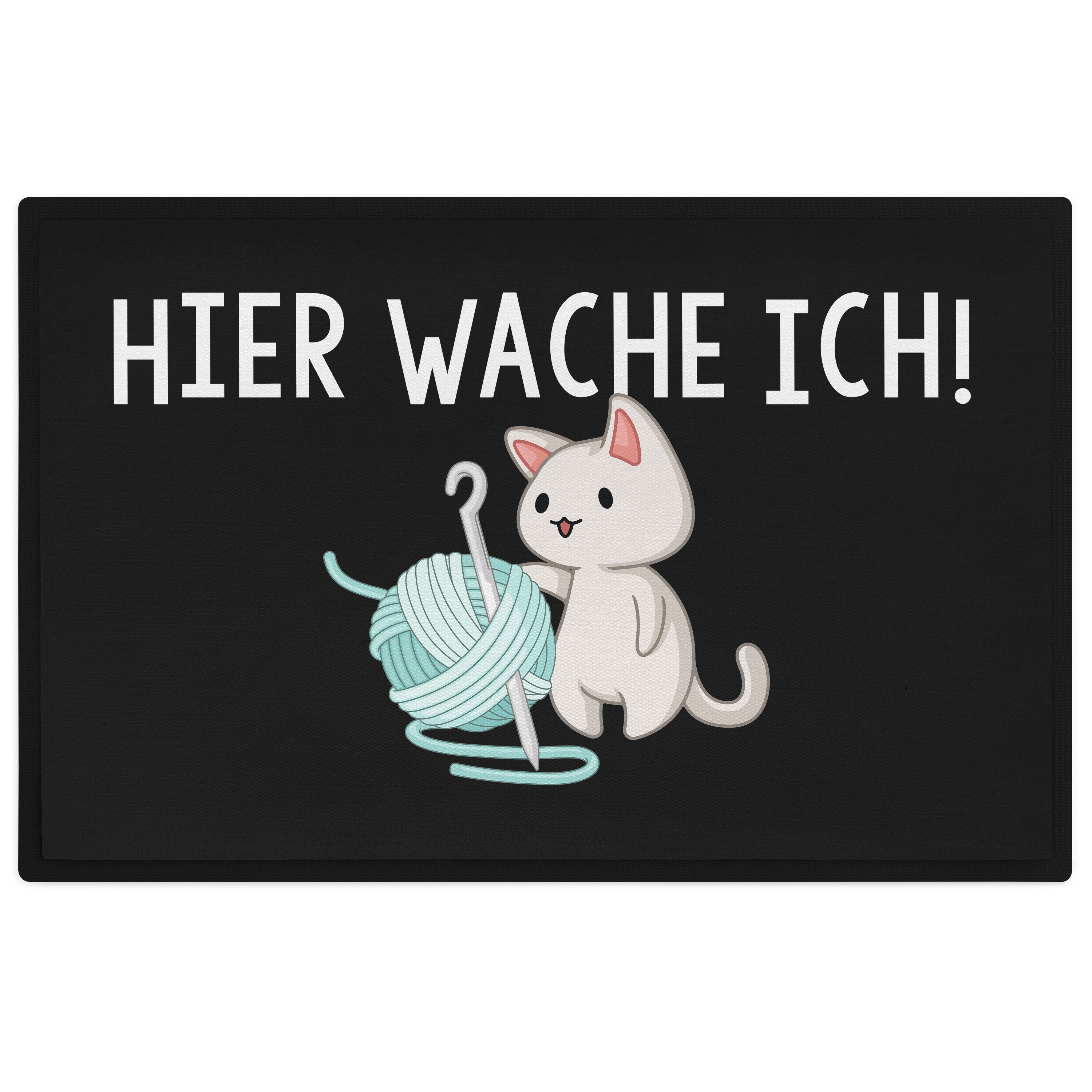 Fußmatte Katzen Fußmatte Spruch Geschenk Hier Wache Ich Katzen