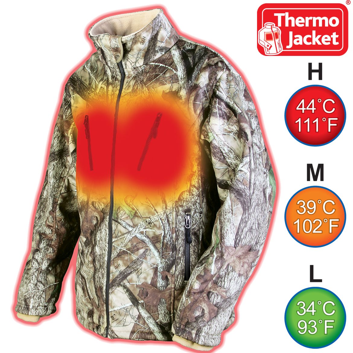 Thermo Winterjacke THERMO JACKET CAMOUFLAGE beheizbare Jacke inkl Akkus /Ladegerät