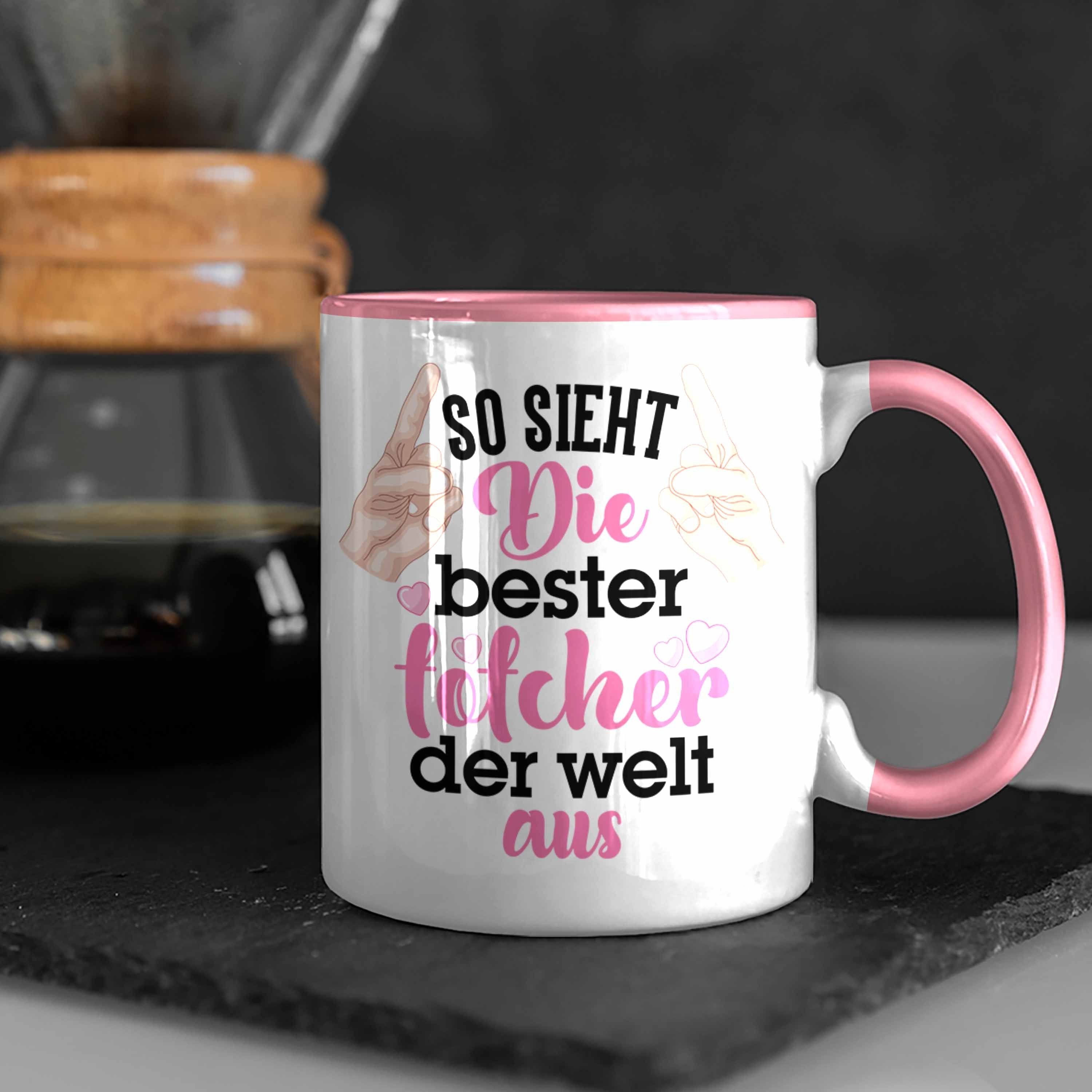 Tasse Kaffeetasse Geschenk Trendation Pink Trendation Tochter Spruch Vater Geschenk Mama Tasse - Töchter Tochter für Beste Rosa