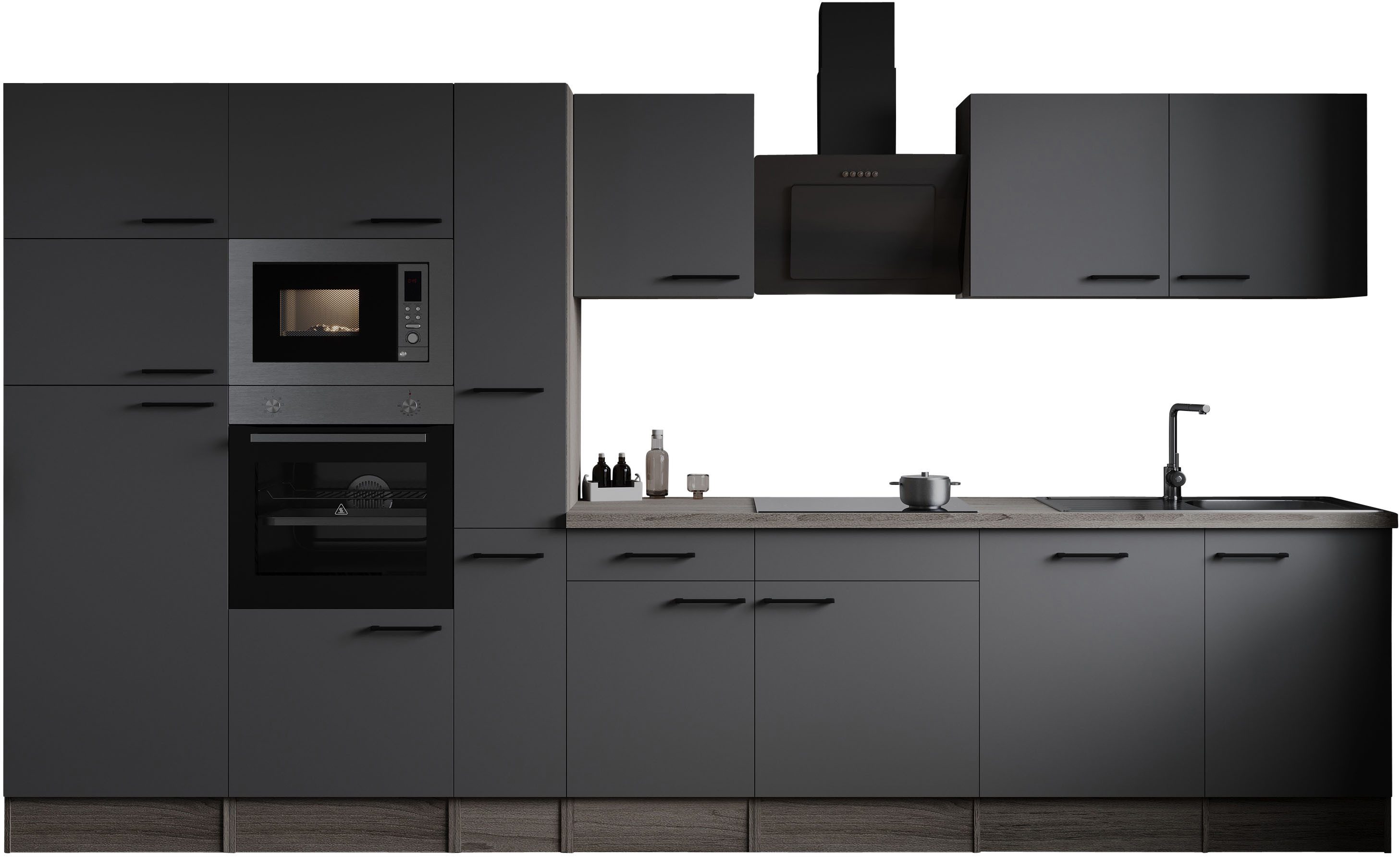 RESPEKTA Küchenzeile Oliver, Breite 370 cm, 90 cm Arbeitshöhe, in exklusiver Konfiguration für OTTO