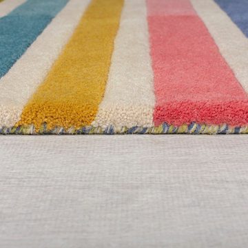 Wollteppich, FLAIR RUGS, rechteckig, Höhe: 10 mm, gestreift, rechteckig