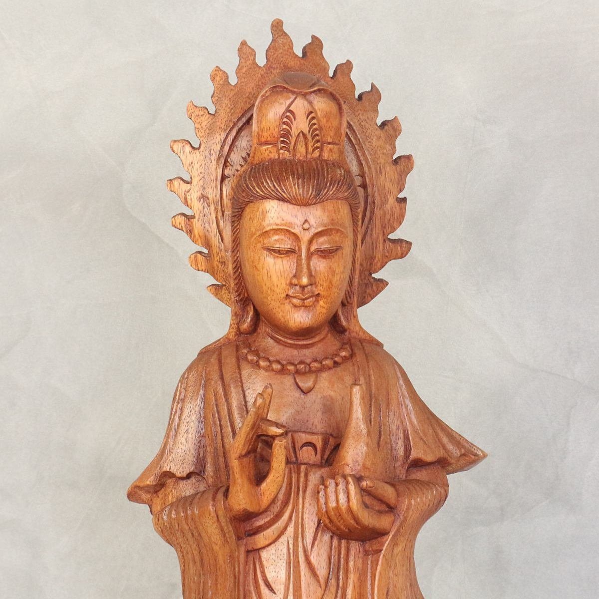 St), Figur Guanyin Herstellung 50 Holz (1 Guan Dekofigur Galerie cm Oriental in Yin im traditionelle Handarbeit Skulptur Ursprungsland