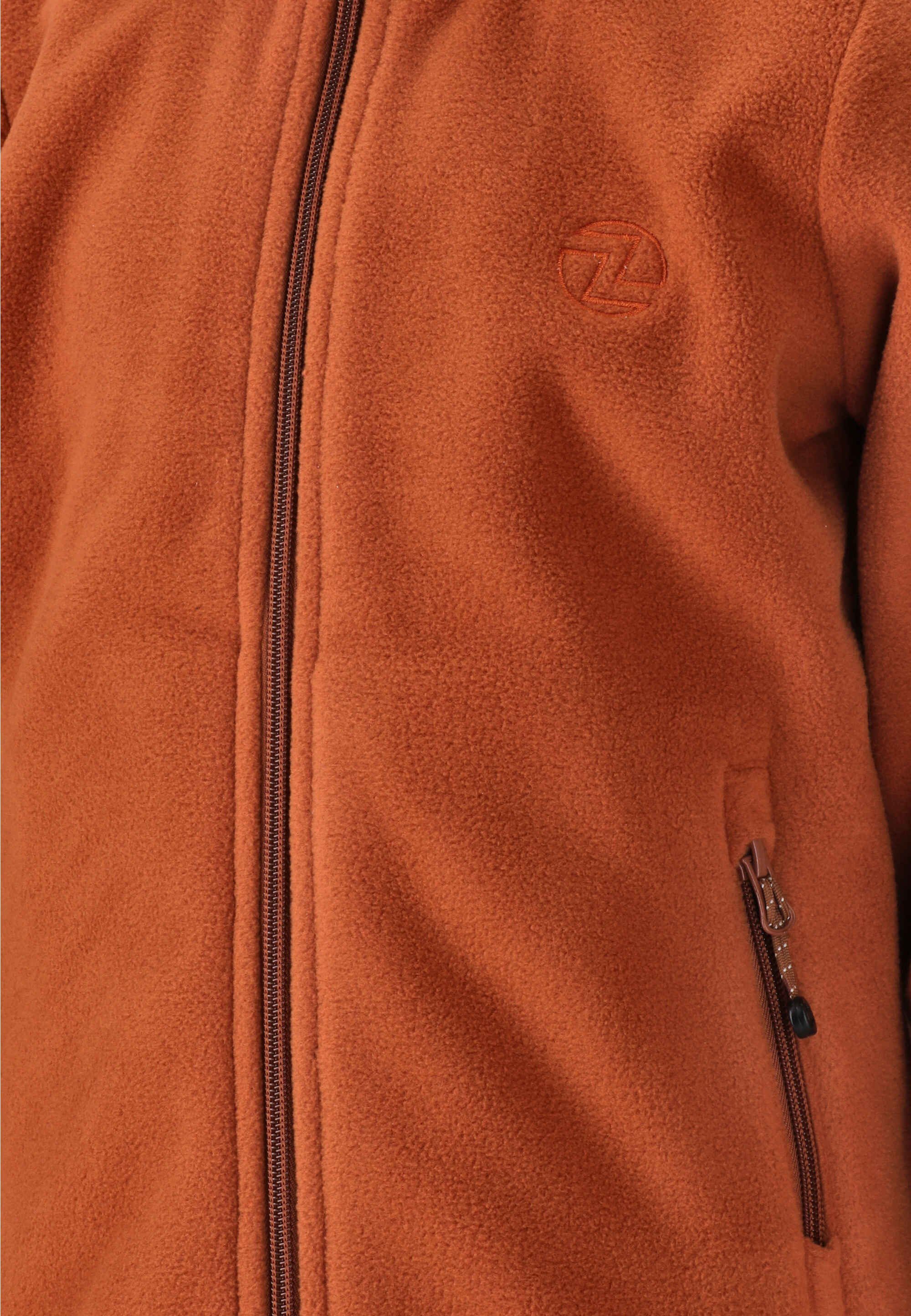 ZIGZAG Fleecejacke aus orange kuscheligem Funktionsmaterial Zap