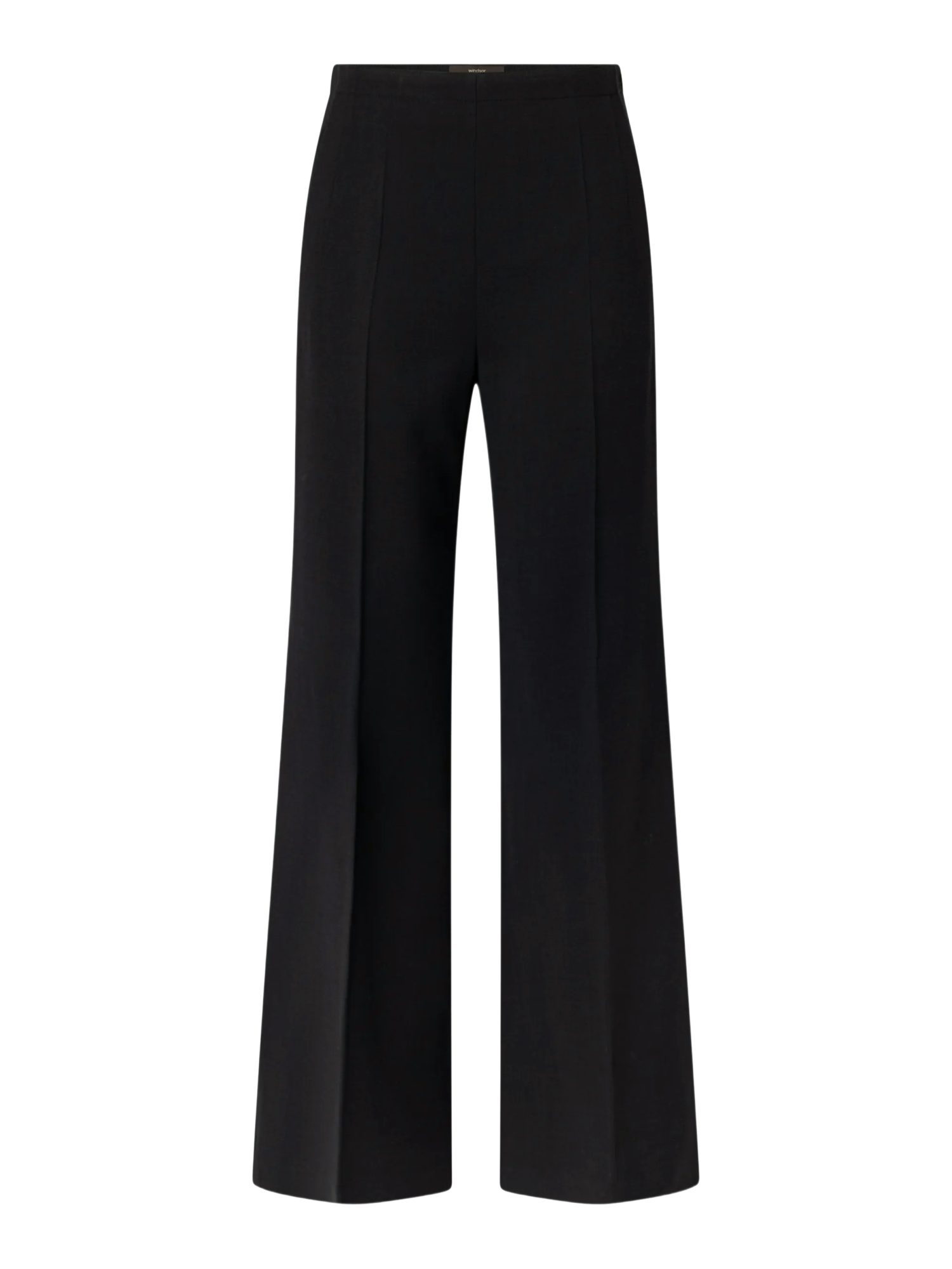 Windsor Stoffhose schwarz,Casual,Wolle,Unifarben,Wide Leg,Hoch