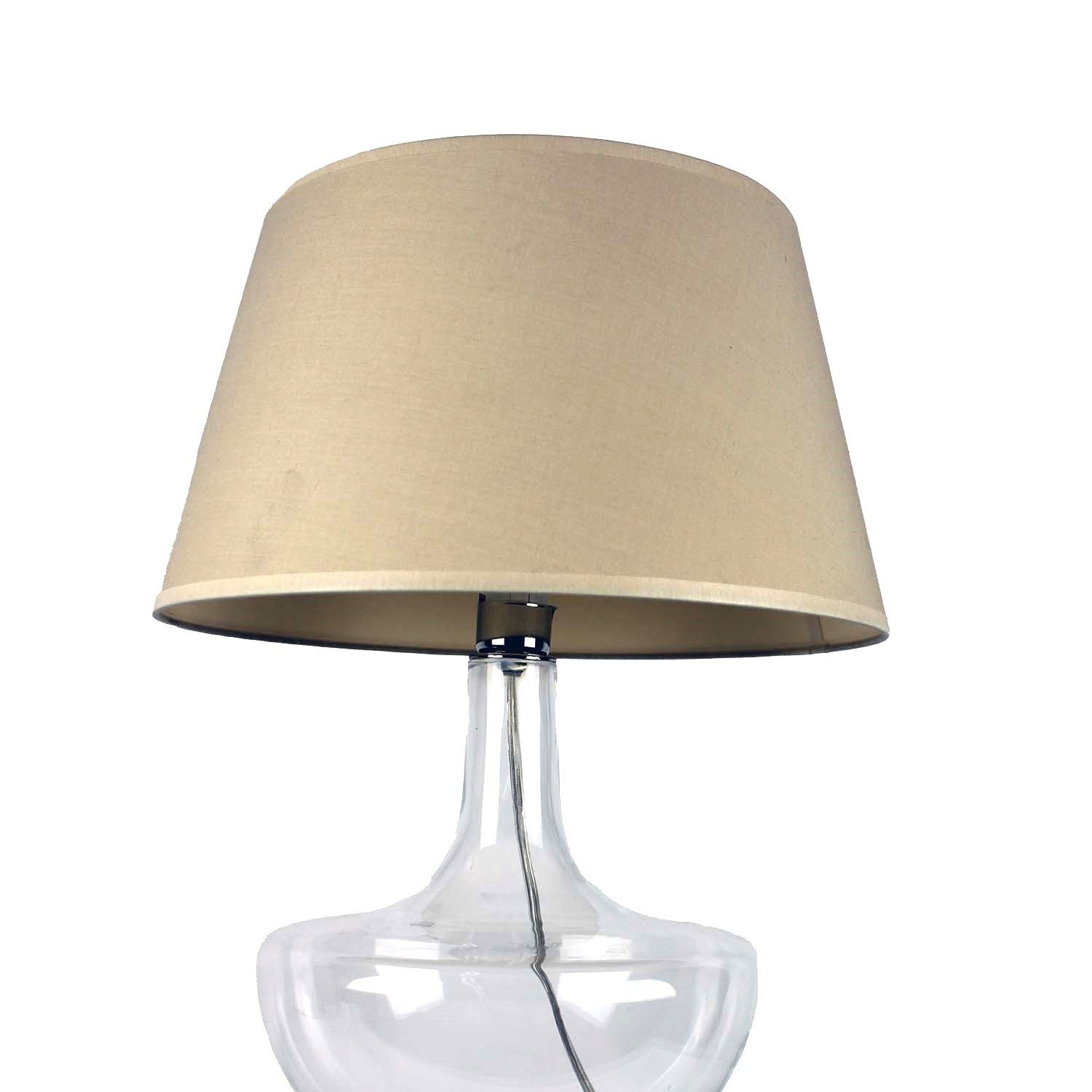 Signature Home Collection Nachttischlampe Glaslampe warmweiß, klassischen Lampenschirm, mit klassisch Glaslampe bauchig Leuchtmittel, Stil klar ohne im
