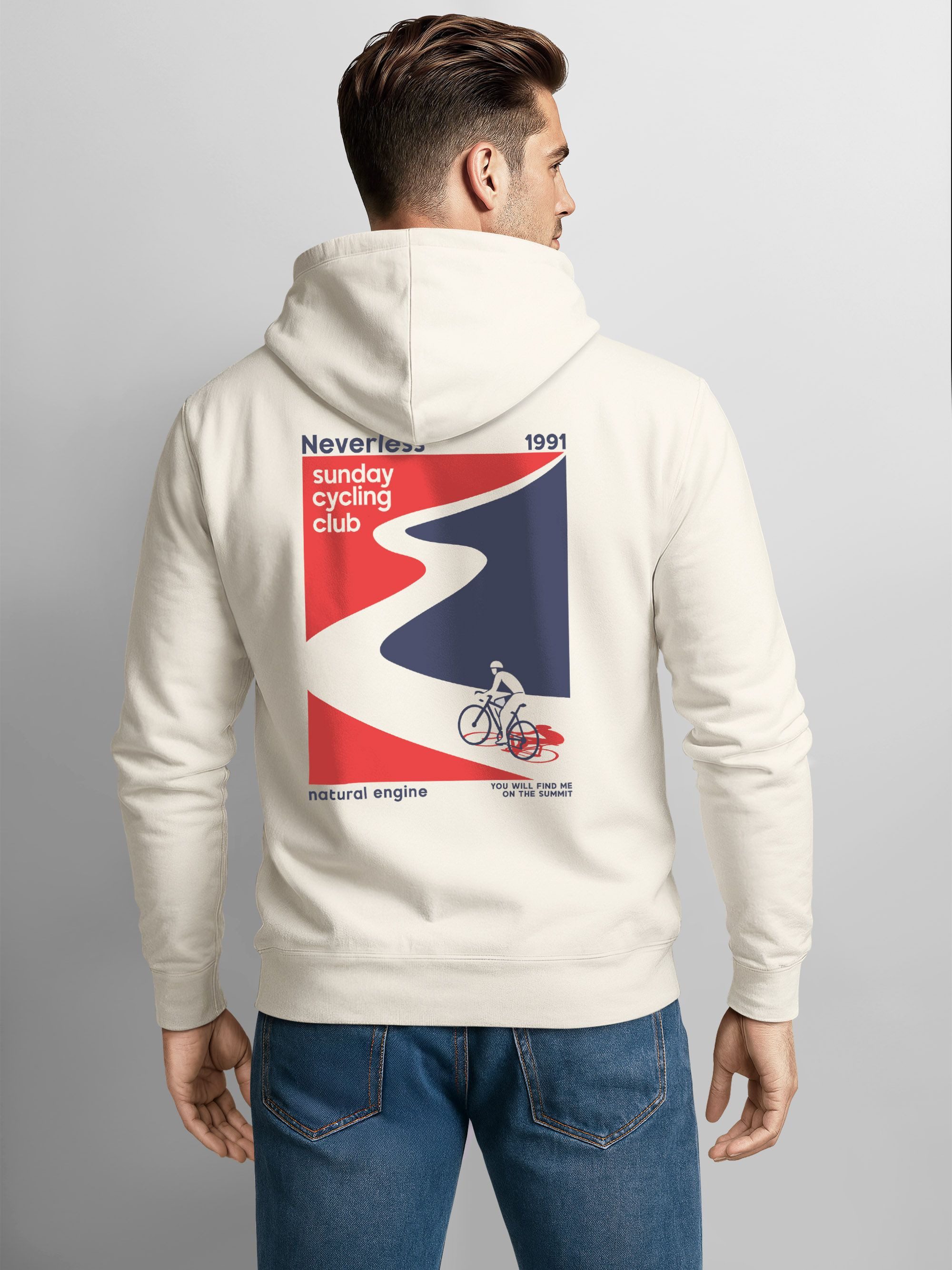 Neverless Hoodie Herren Hoodie Backprint Cycling Club, Kapuzensweatshirt mi günstig online kaufen