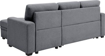 ATLANTIC home collection Ecksofa Gerrit L-Form, Schlafsofa, mit Bettkasten, Recamiere rechts oder links montierbar