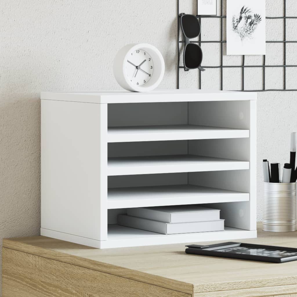 vidaXL Organizer Schreibtisch-Organizer Weiß 36x26x29,5 cm Holzwerkstoff – Bild 2 von 5
