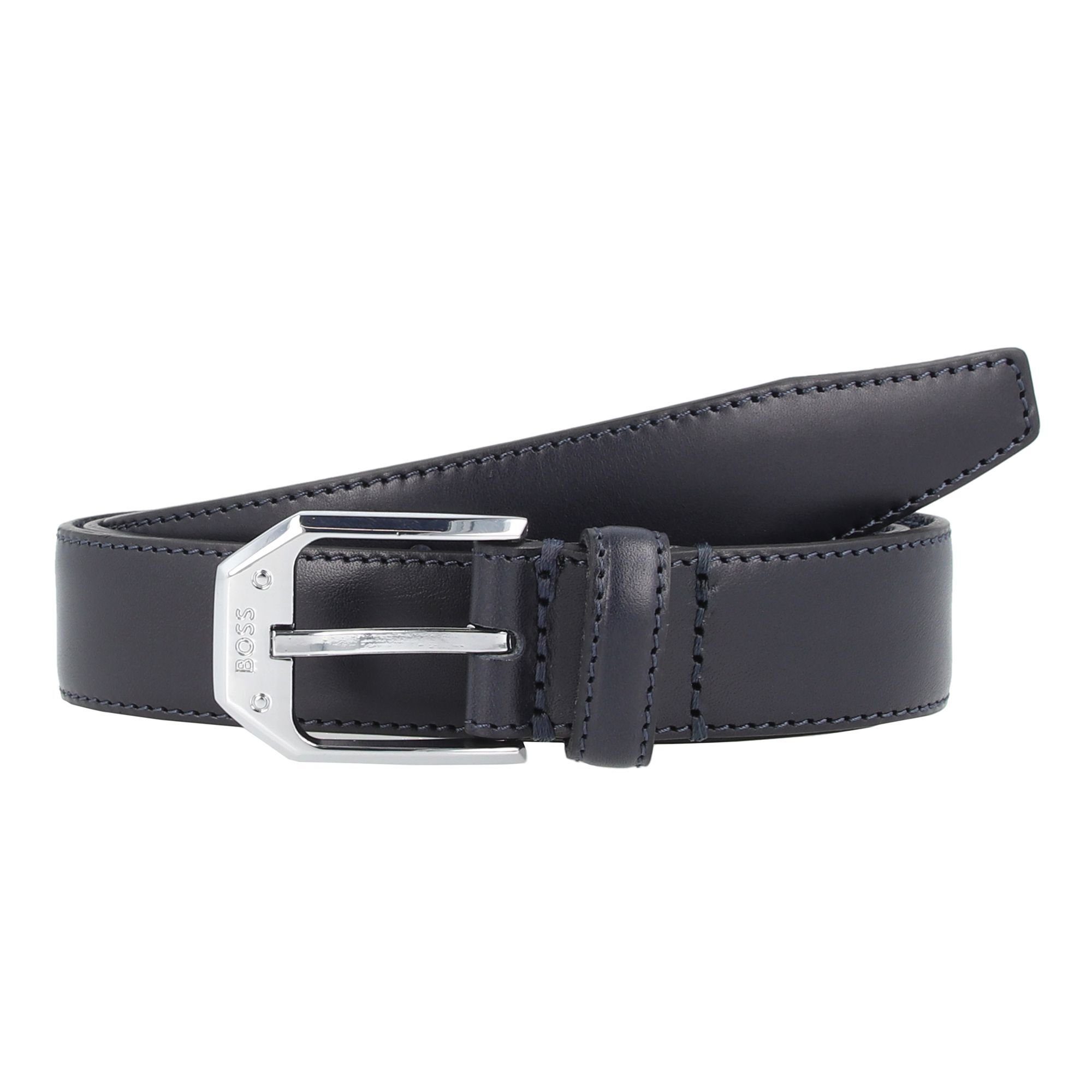 BOSS Ledergürtel Brando-T dark blue Dornschließe