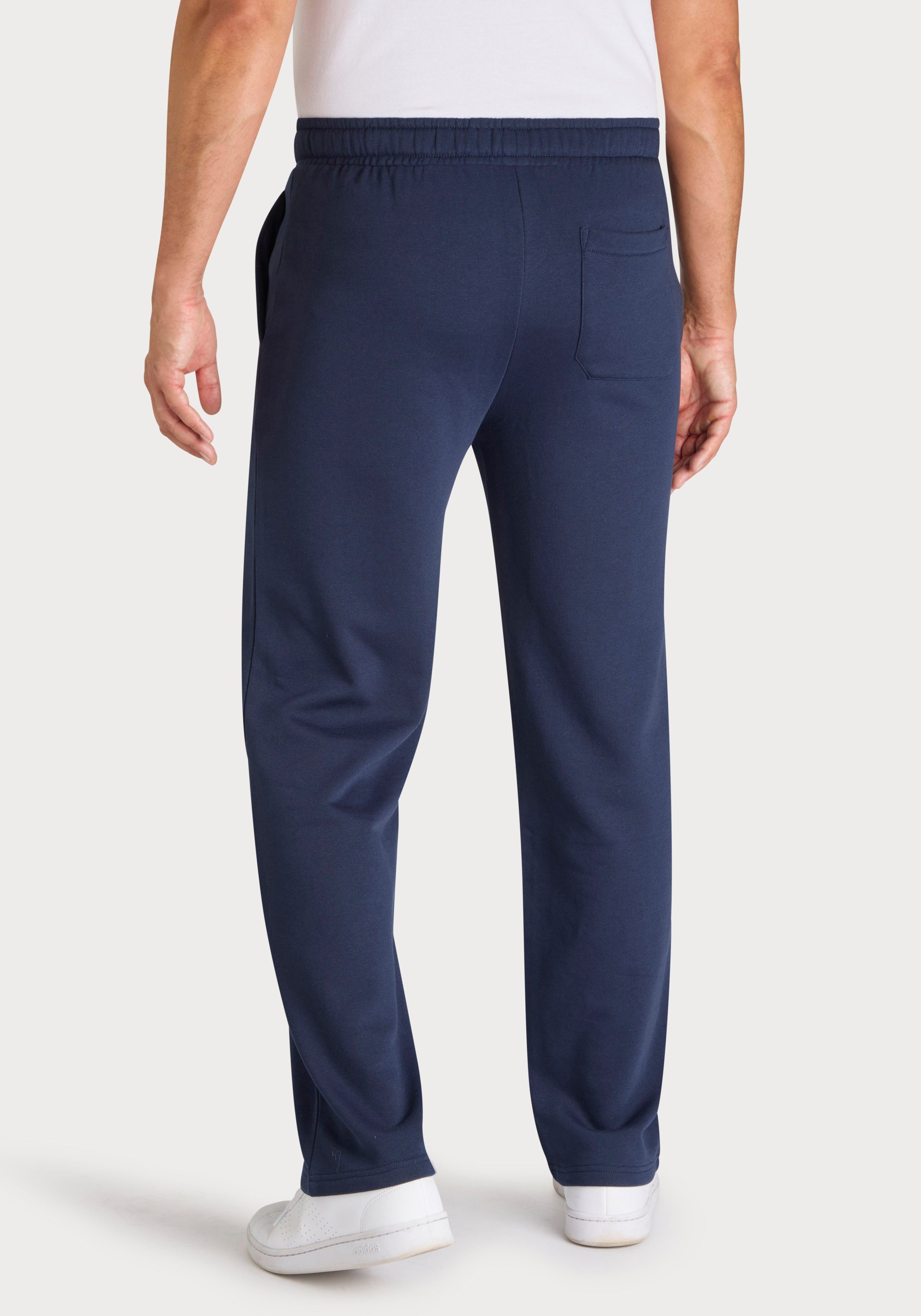 John Devin Sweathose - Jogginghose aus innen angerauter Sweatware mit breiter Kordel und seitlichen Taschen