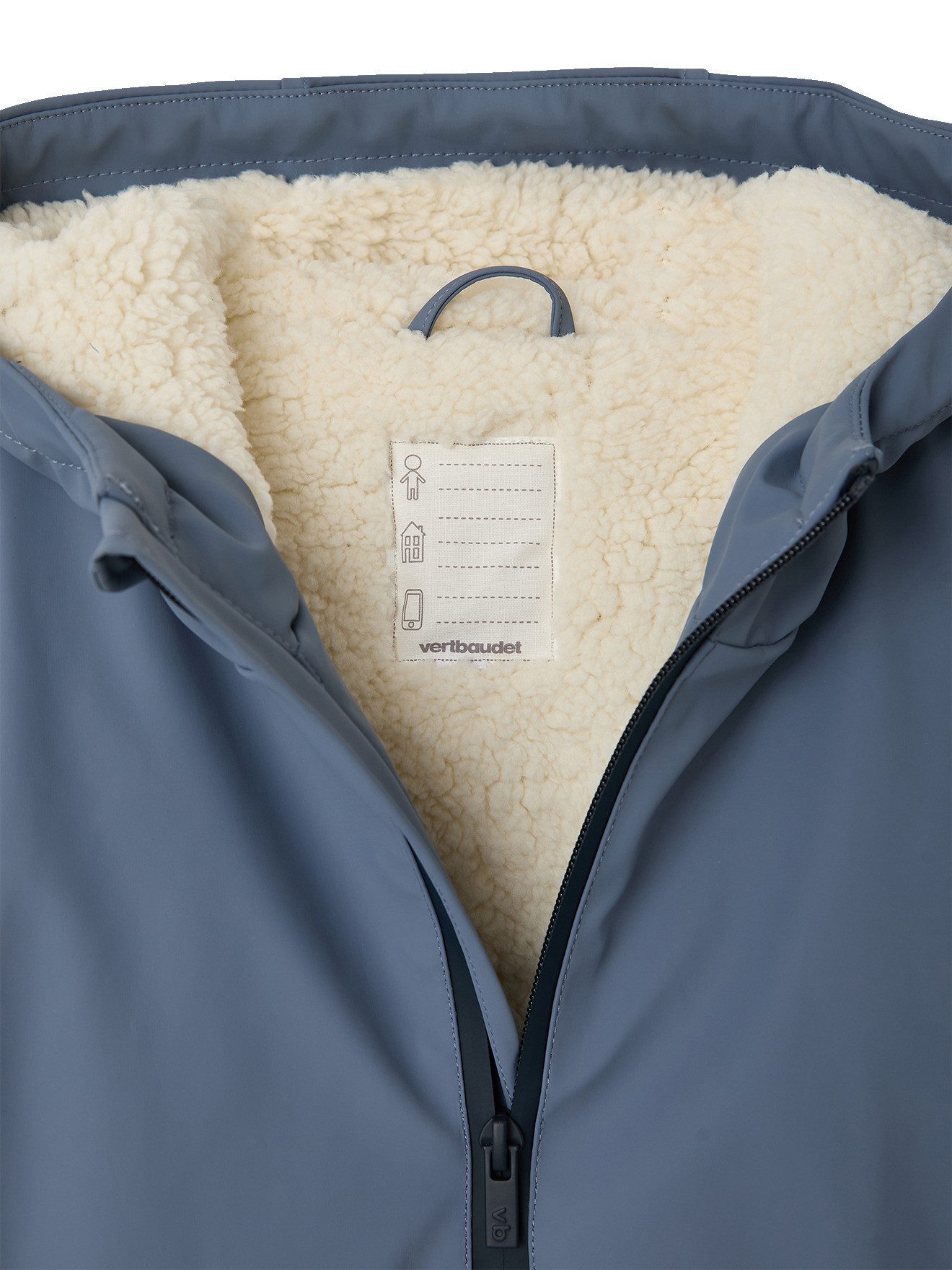 vertbaudet Regenjacke Jungen Regenjacke mit Kapuze & Teddyfleece-Futter – Bild 3 von 5
