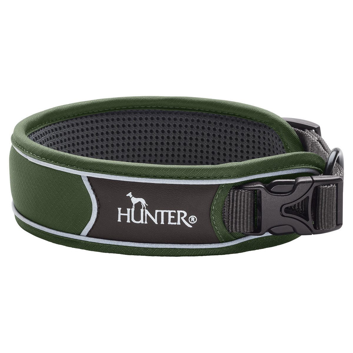 Hunter Tierbedarf Hunde-Halsband Halsband Divo grün/grau